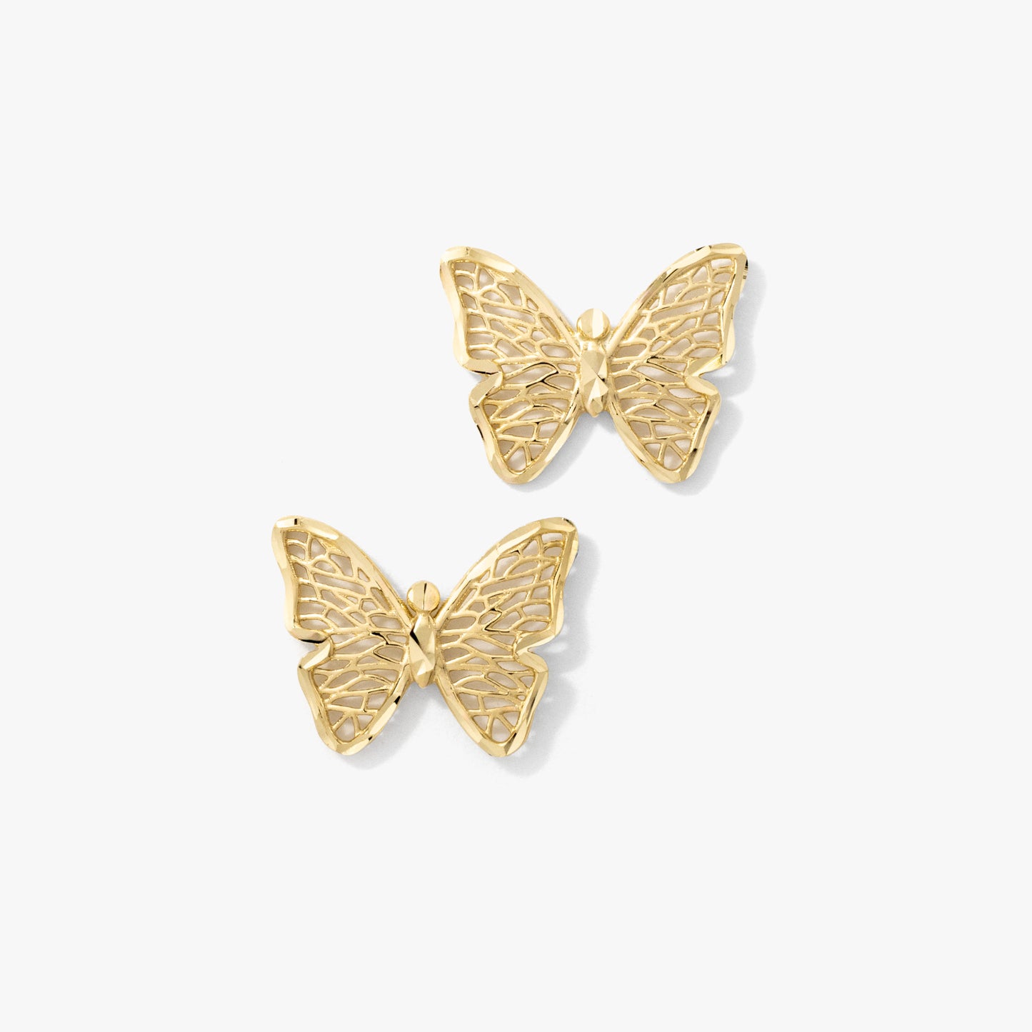 Butterfly Stud Earrings in 10K Yellow Gold