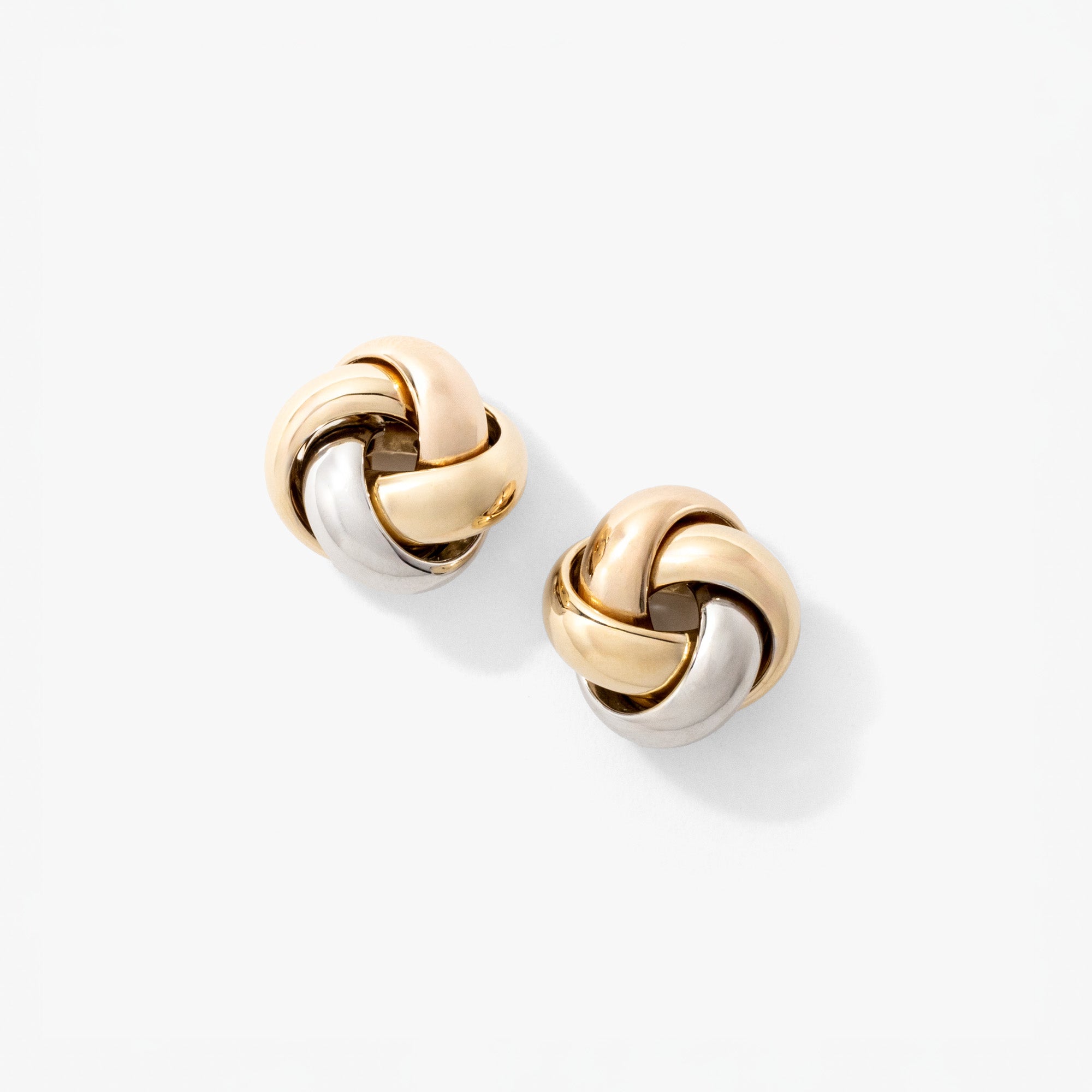 Love Knot Stud Earrings in 10K Yellow White and Rose Gold