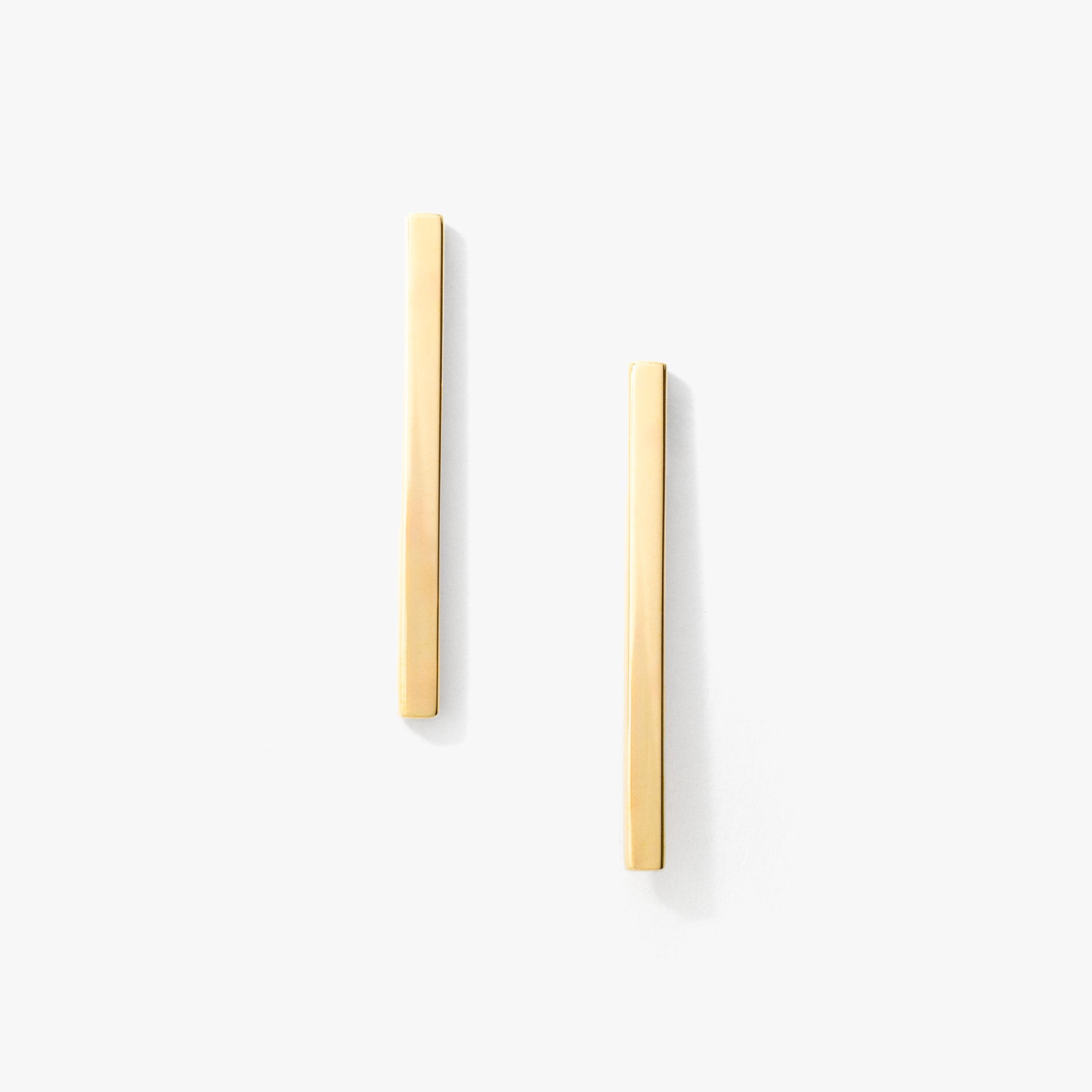 Bar Stud Earrings in 10K Yellow Gold