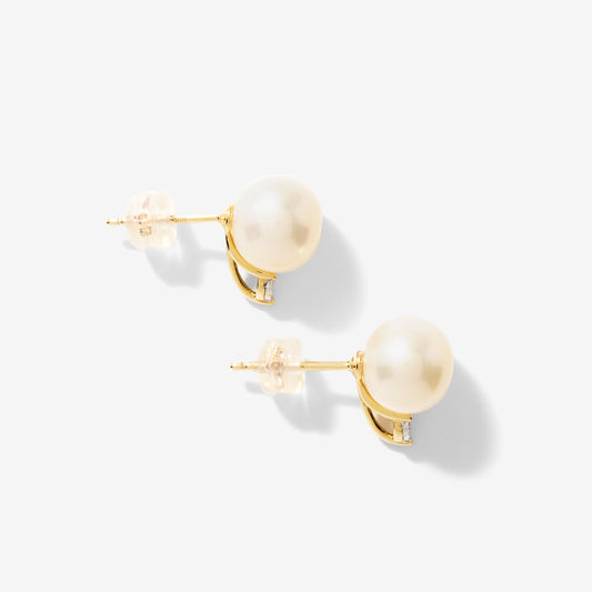 Pearl Stud Earrings in 10K Yellow Gold