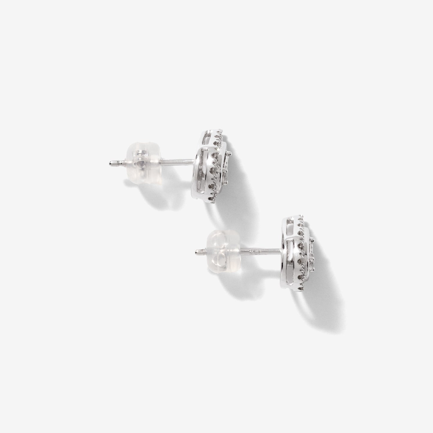 Pear Shape Diamond Halo Stud Earrings in 10K White Gold (0.20 ct tw)