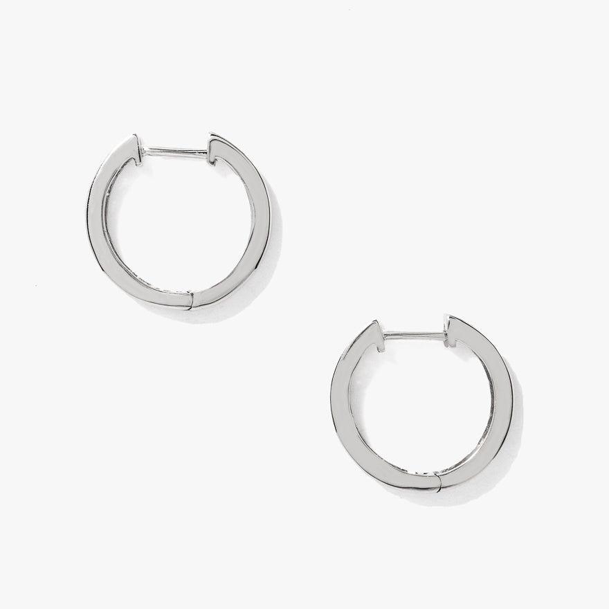 Channel Set Hoop Diamond Earrings in 10K White Gold (0.70ct tw)