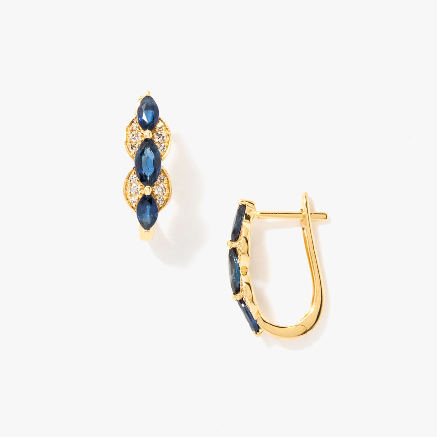 Sapphire Earrings in 10K Yellow Gold