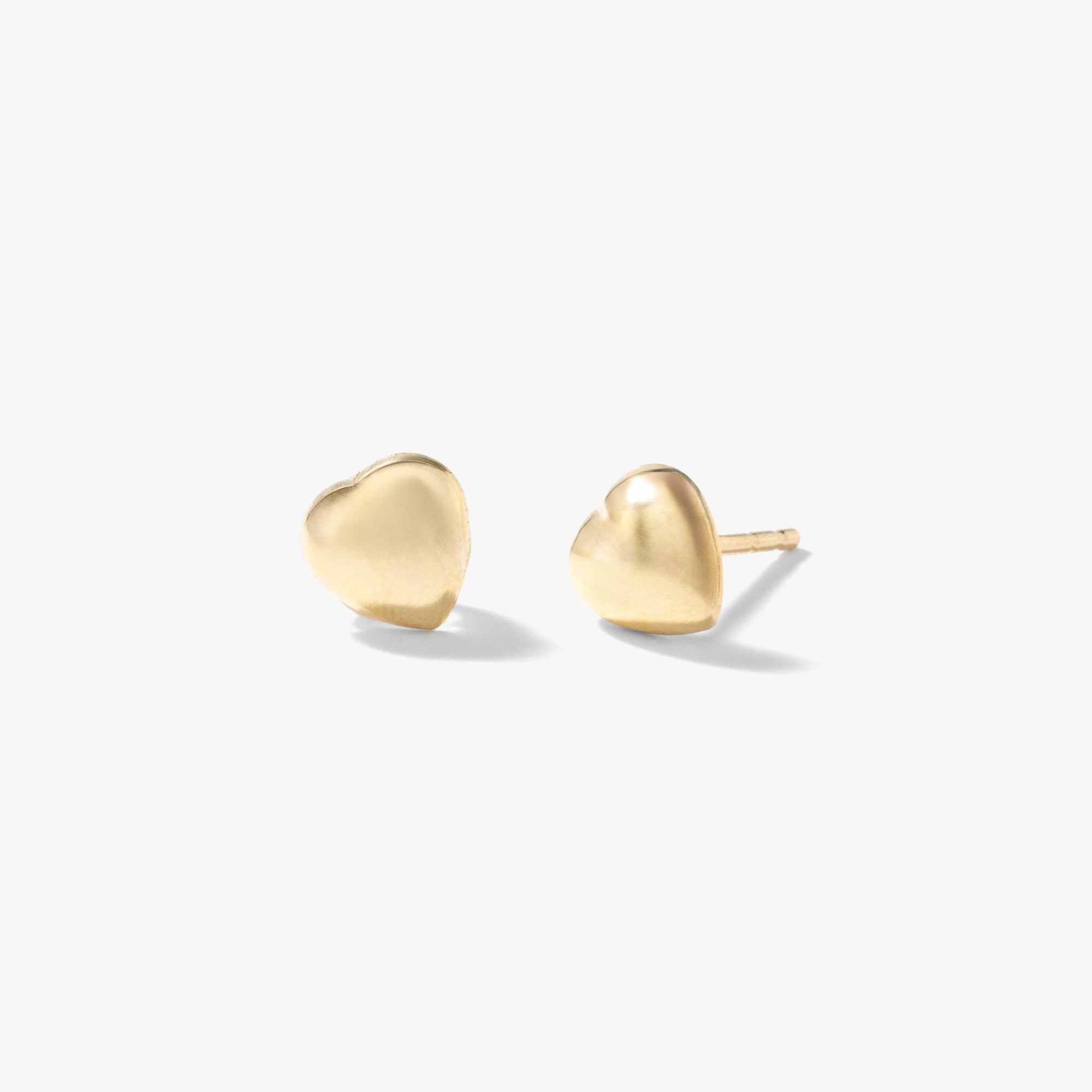 Heart Shape Stud Earring in 10K Yellow Gold