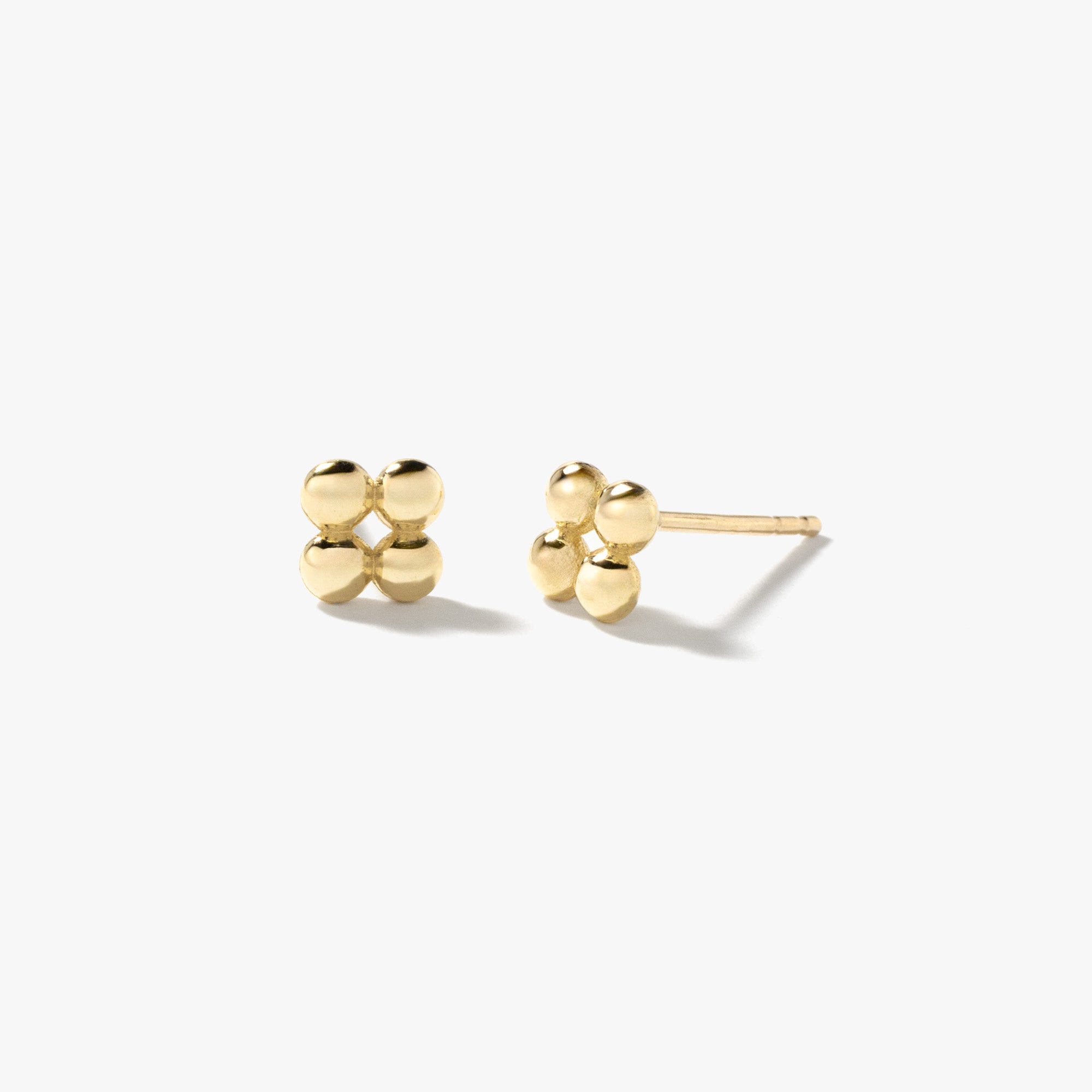 Beaded Stud Earrings in 10K Yellow Gold