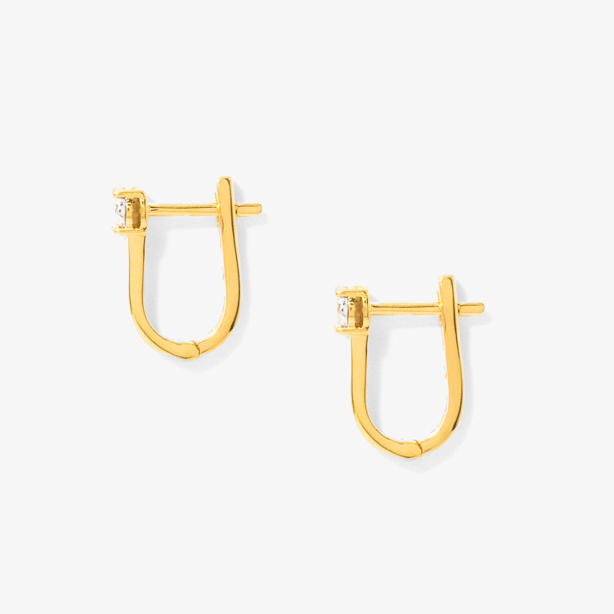 Diamond J Hook Earrings in 10K White and Yellow Gold (0.10 ct tw)