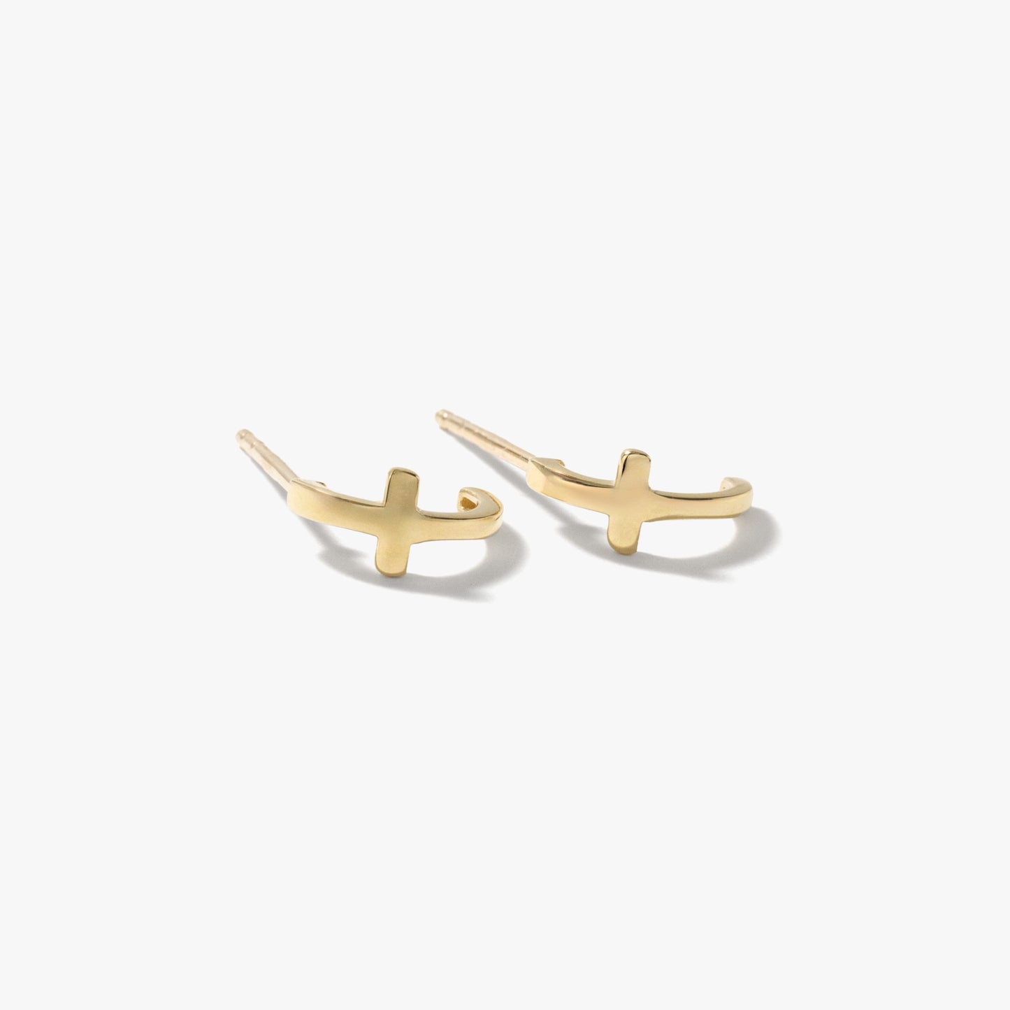 Cross Earrings in 10K Yellow Gold