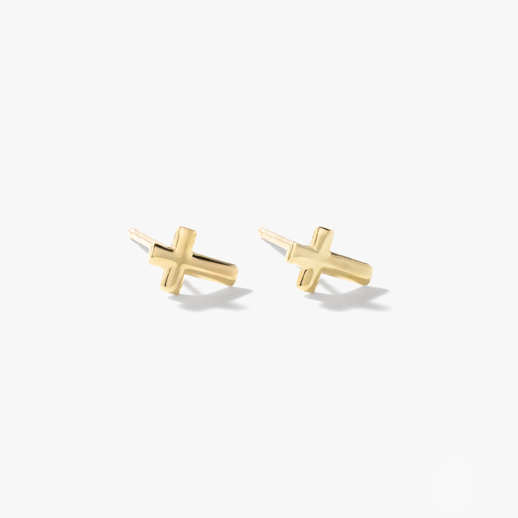 Cross Earrings in 10K Yellow Gold