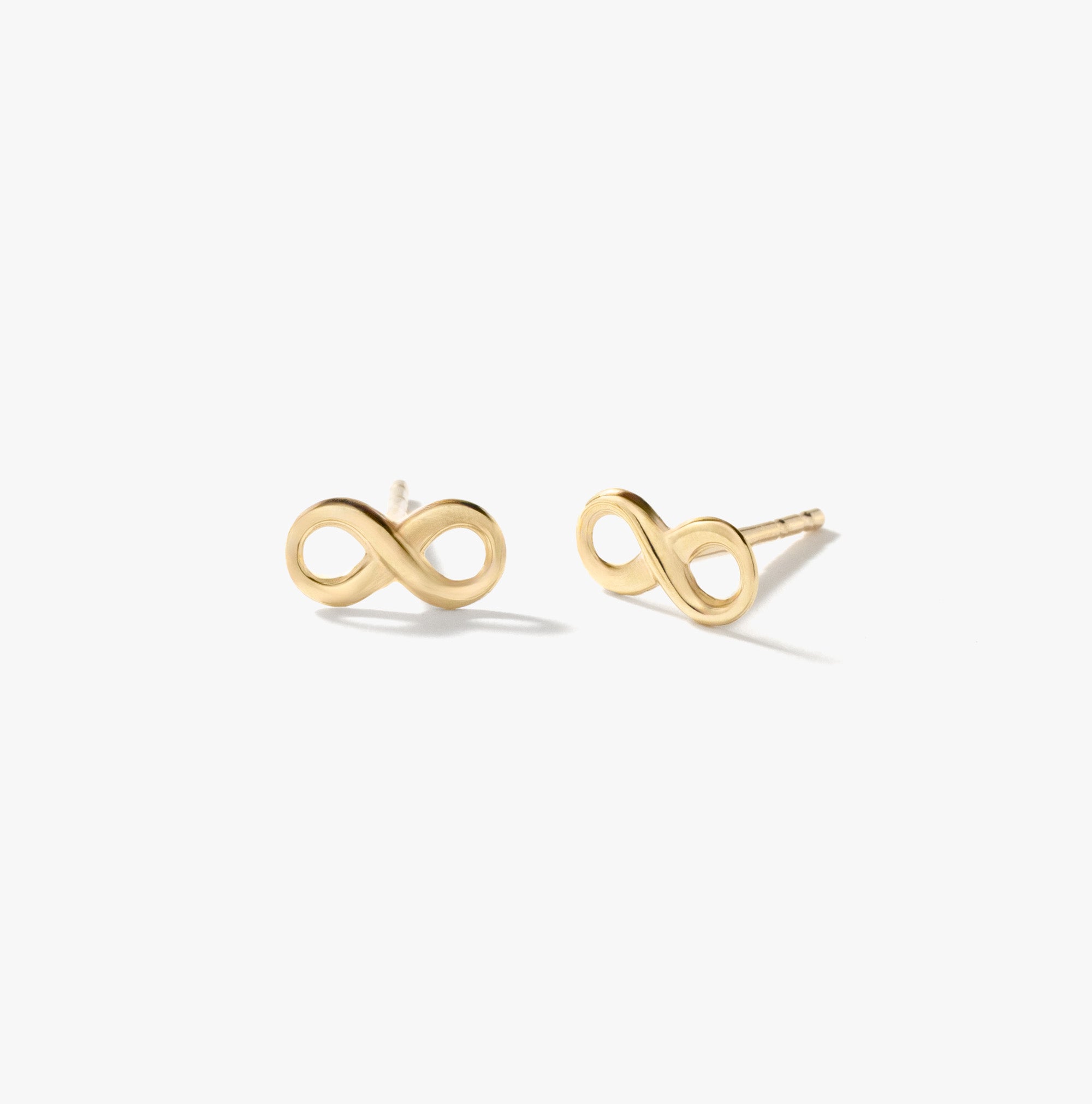 Infinity Stud Earrings In 10K Yellow Gold