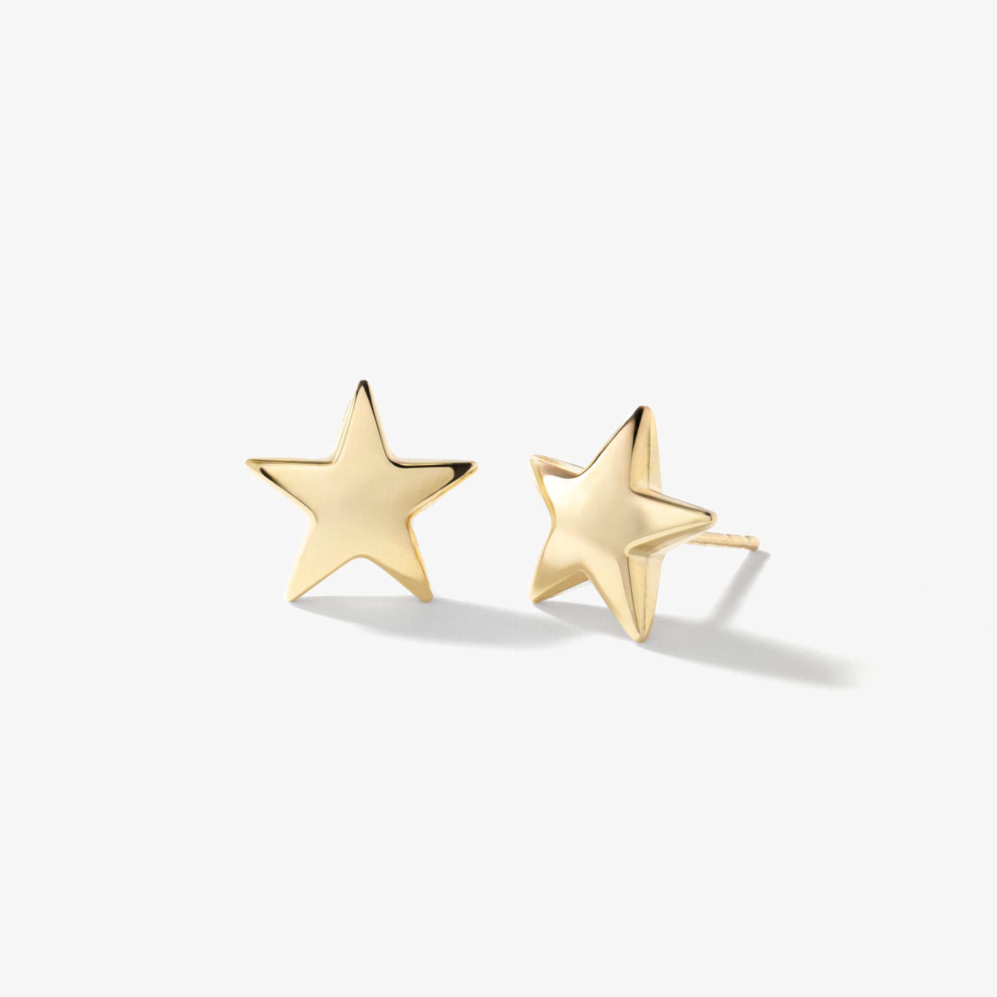 Star Stud Earrings in 10K Yellow Gold