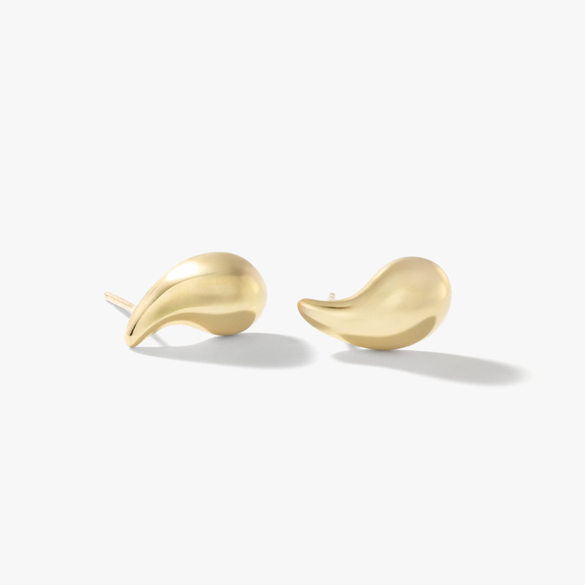 Tear Drop Stud Earrings in 10K Yellow Gold