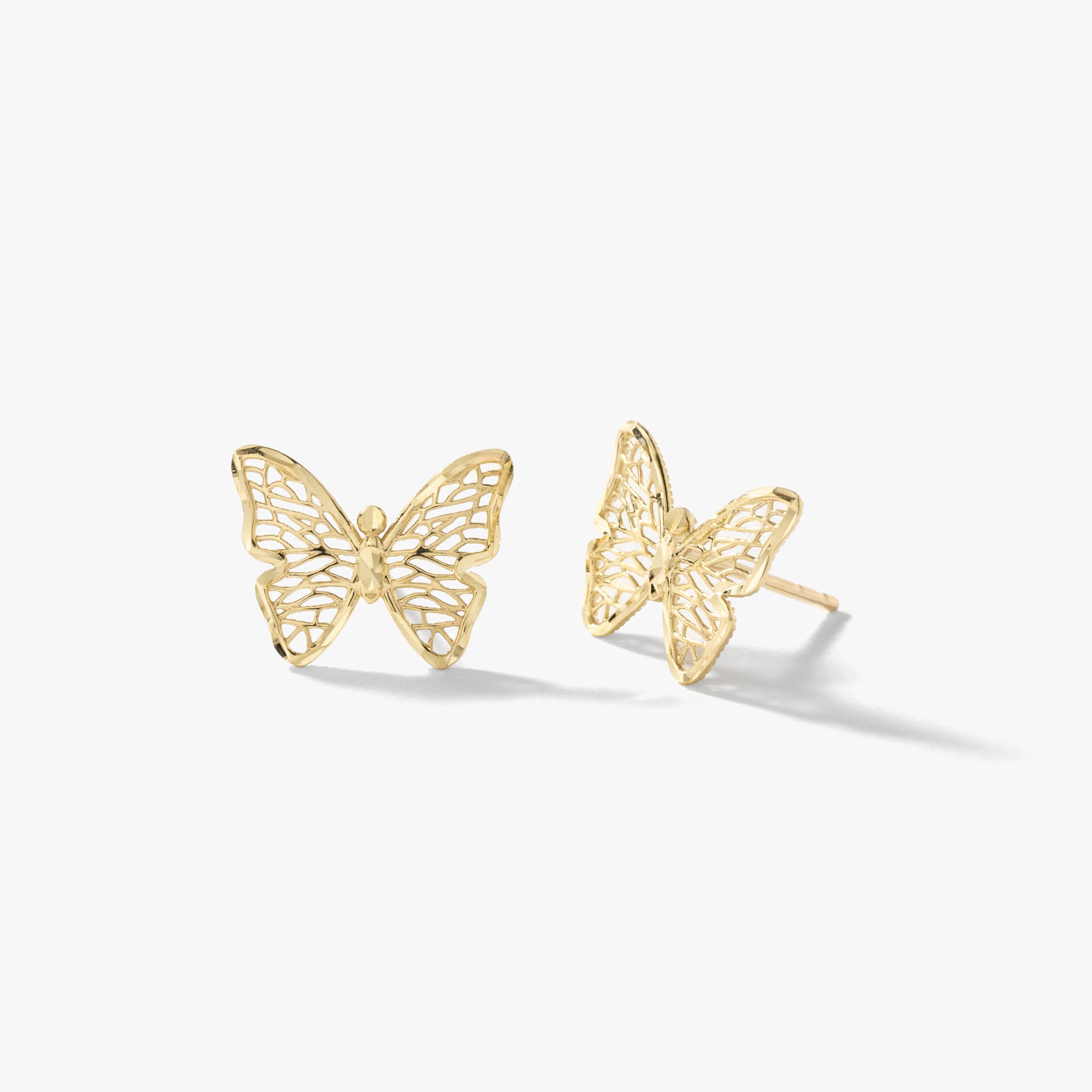 Butterfly Stud Earrings in 10K Yellow Gold