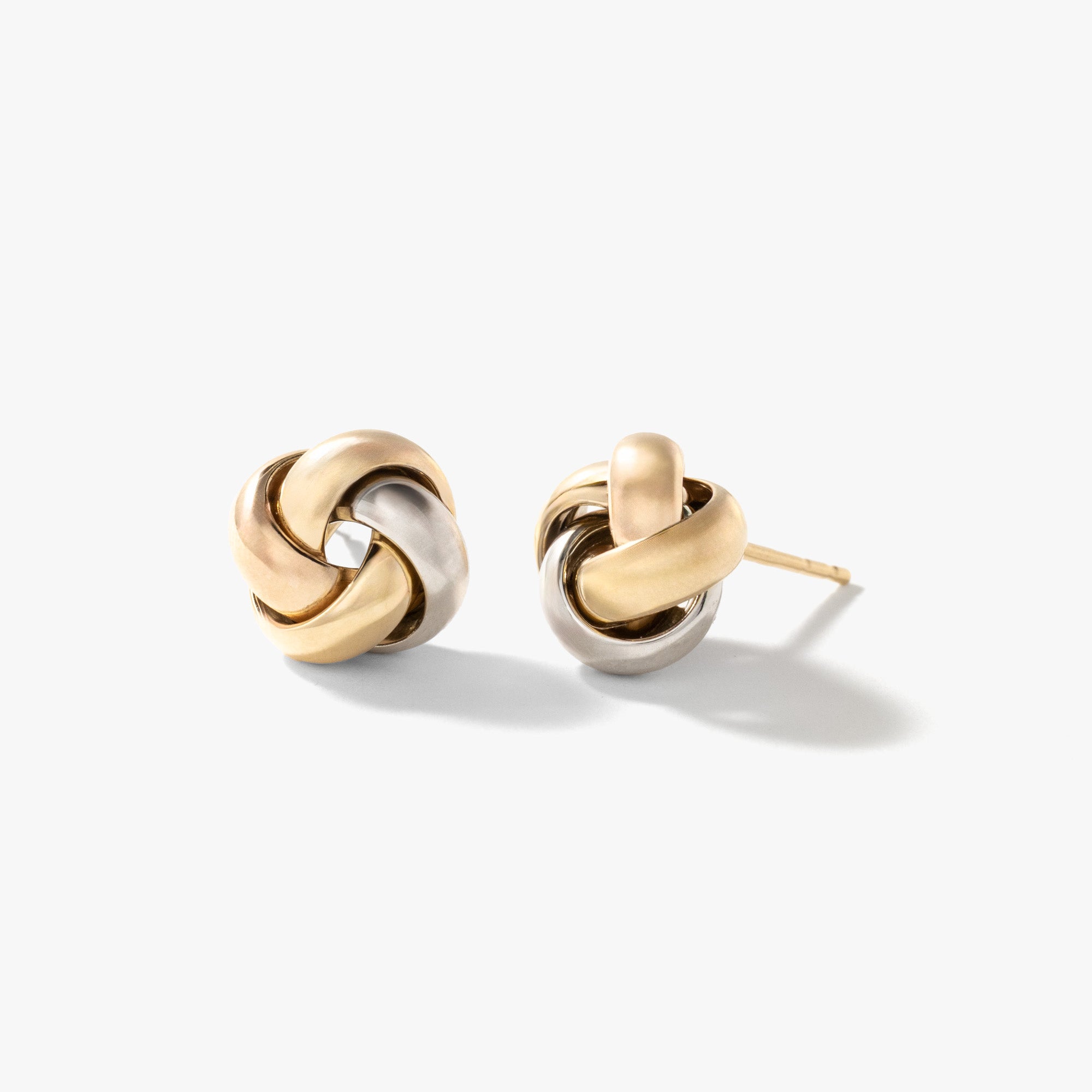 Love Knot Stud Earrings in 10K Yellow White and Rose Gold
