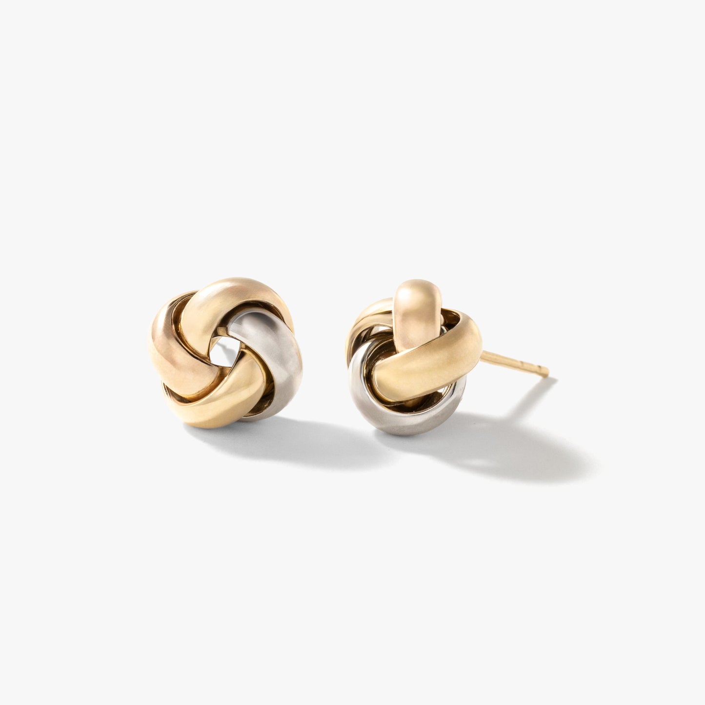 Love Knot Stud Earrings in 10K Yellow White and Rose Gold