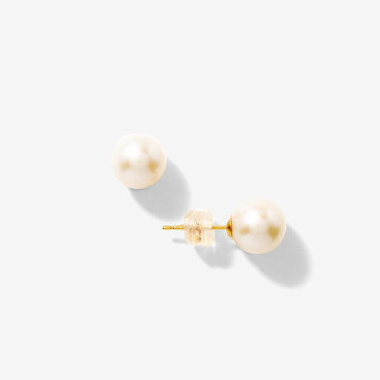 8-8.5mm Pearl Stud Earrings in 14K Yellow Gold