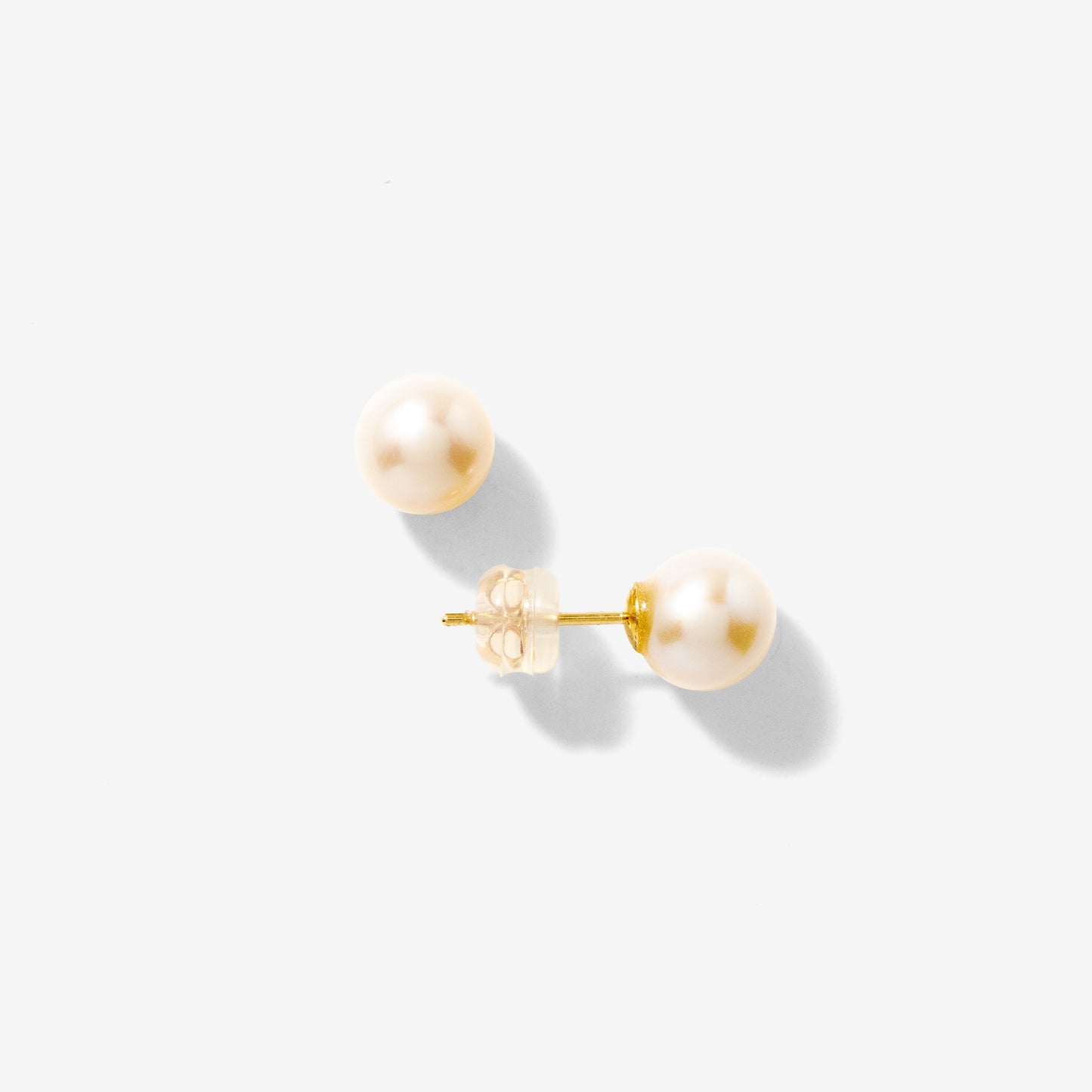 7-7.5mm Pearl Stud Earrings in 14K Yellow Gold