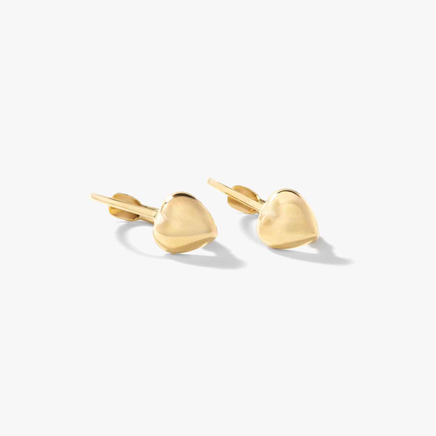 Heart Leverback Earrings in 10K Yellow Gold