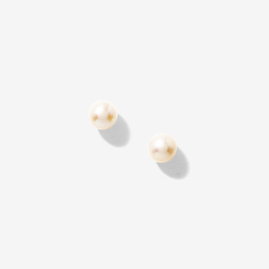 6-6.5mm Pearl Stud Earrings in 14K Yellow Gold