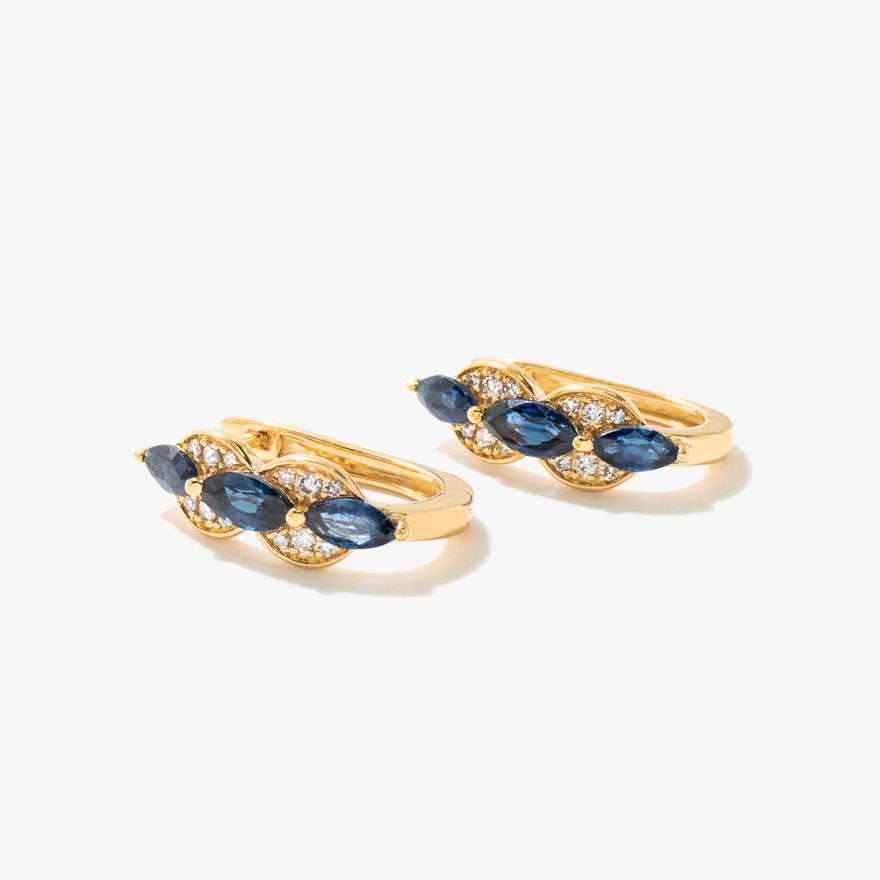 Sapphire Earrings in 10K Yellow Gold