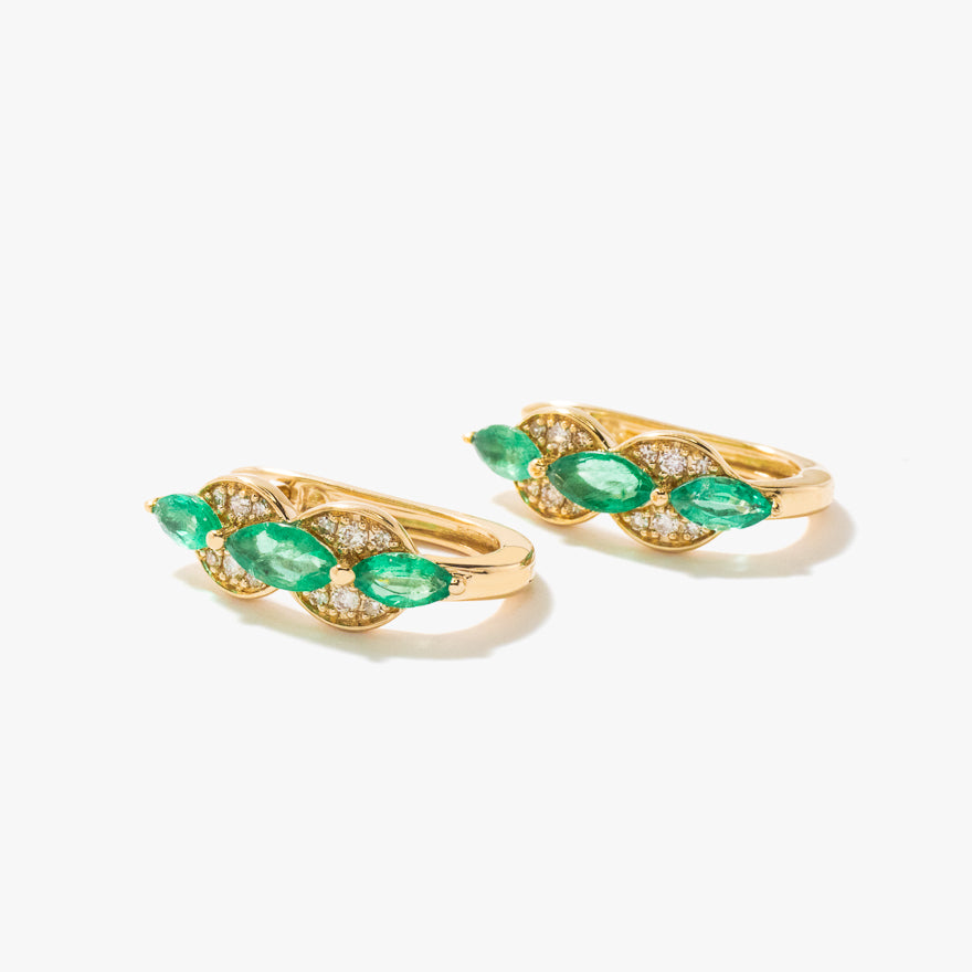 Emerald Earrings in 10 Yellow Gold