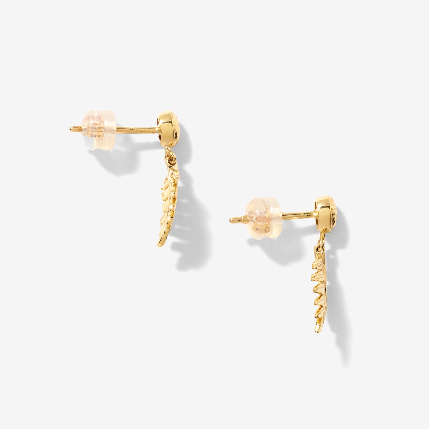 Leaf Dangle Earrings in 10K Yellow Gold