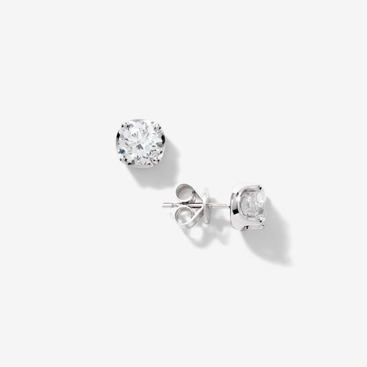 Lab Grown Diamond Stud Earrings in 14K White Gold (2.00 ct tw)