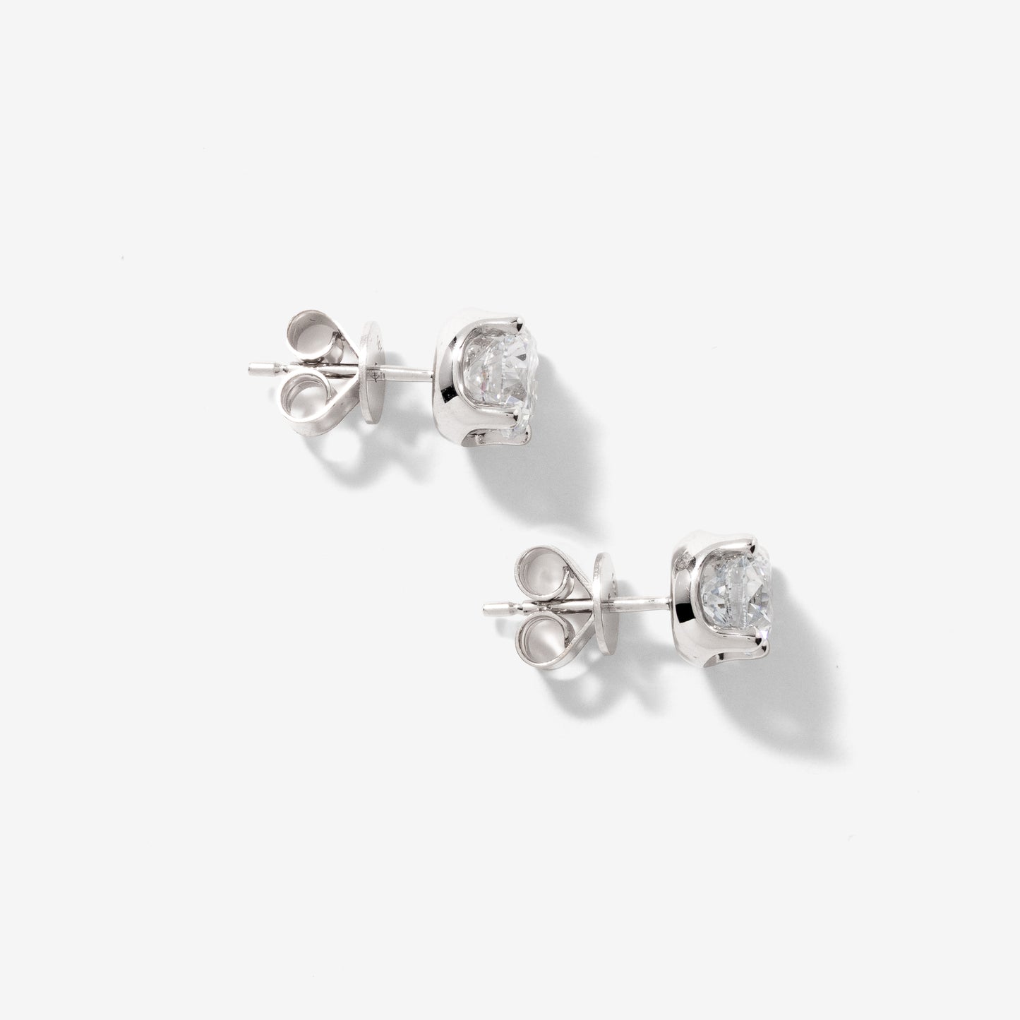 Lab Grown Diamond Stud Earrings in 14K White Gold (2.00 ct tw)