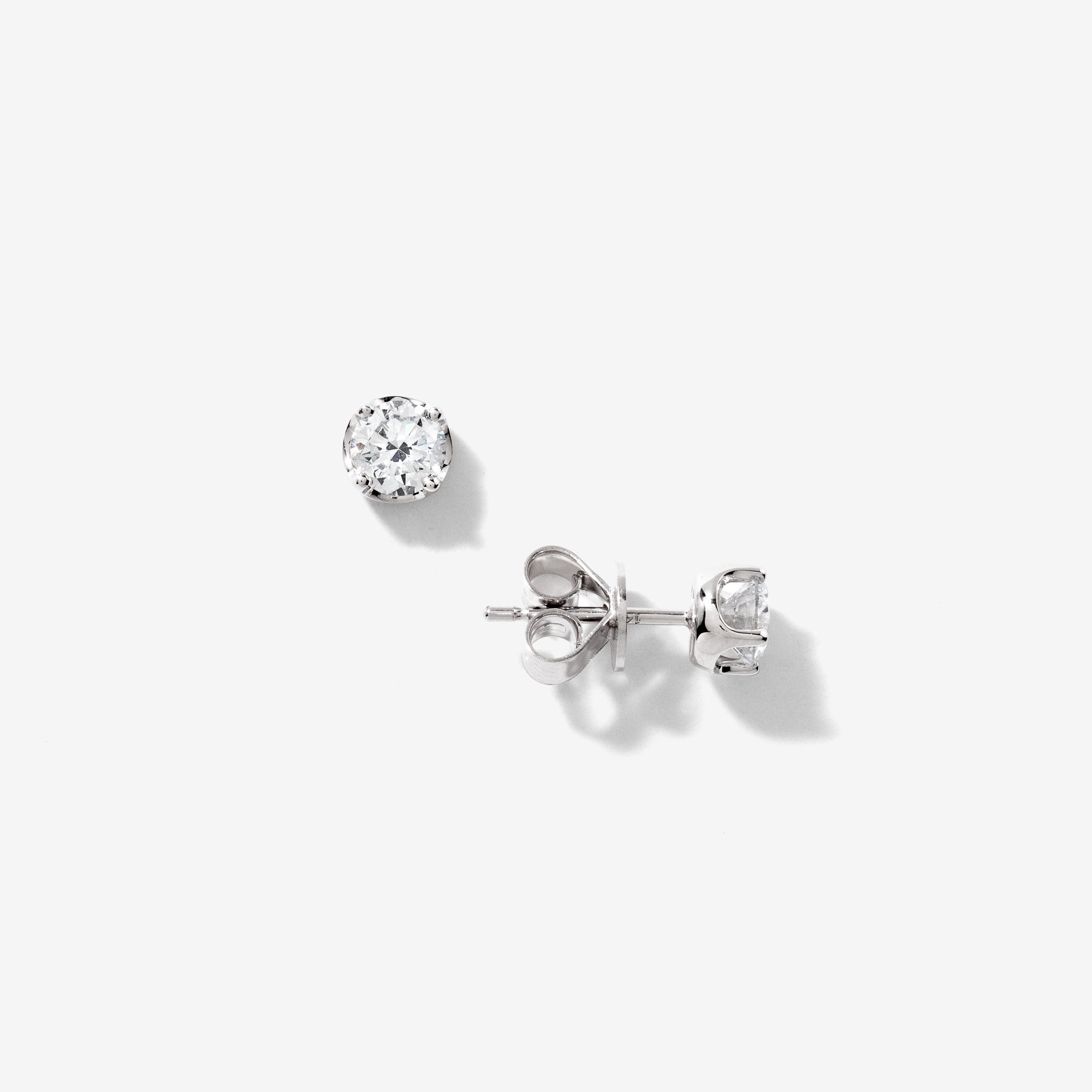 Lab Grown Diamond Stud Earrings in 14K White Gold (0.75 ct tw)