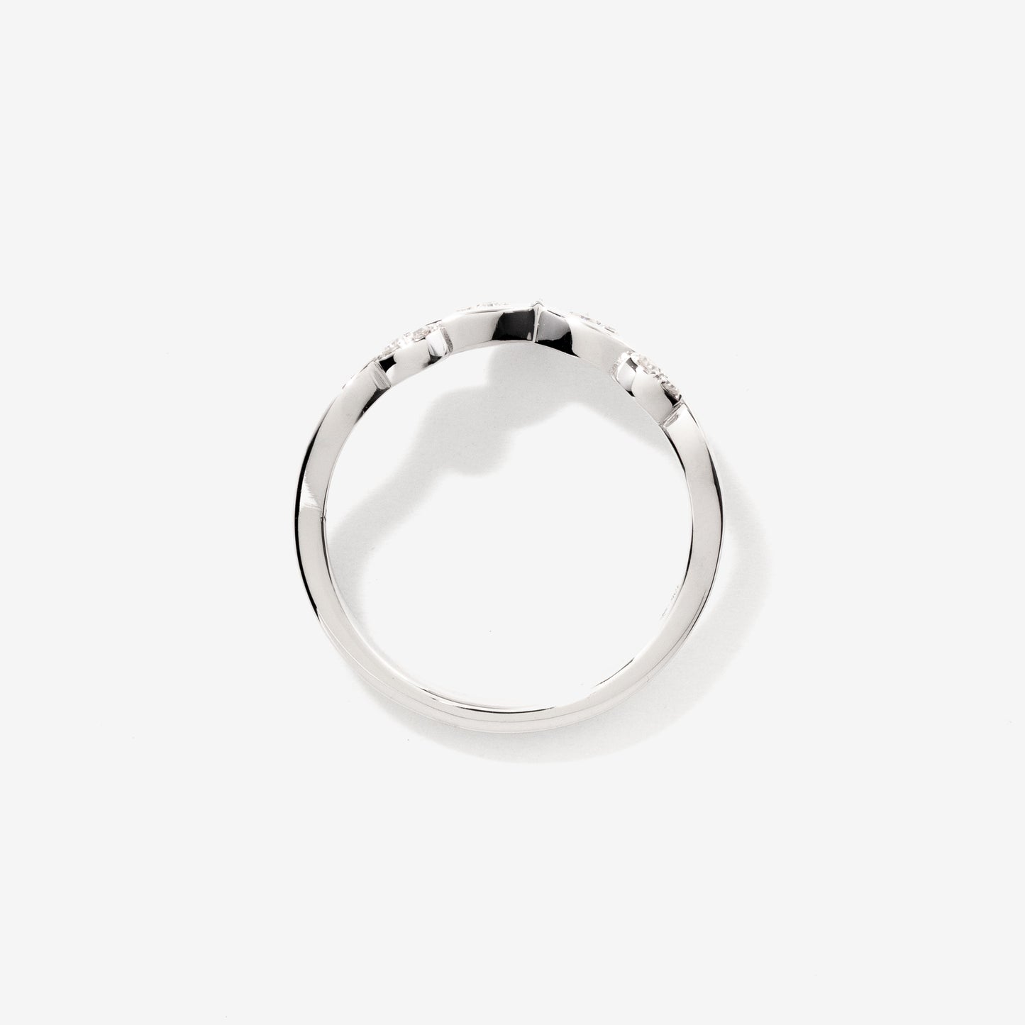 V Shape Diamond Cluster Ring in 10K White Gold (0.07 ct tw)