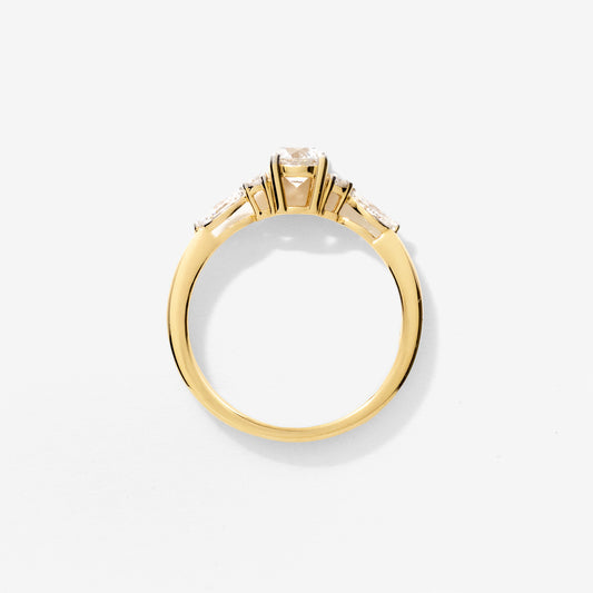 Lab Grown Round Cut Diamond Engagement Ring in 14K Yellow Gold (0.77 ct tw)