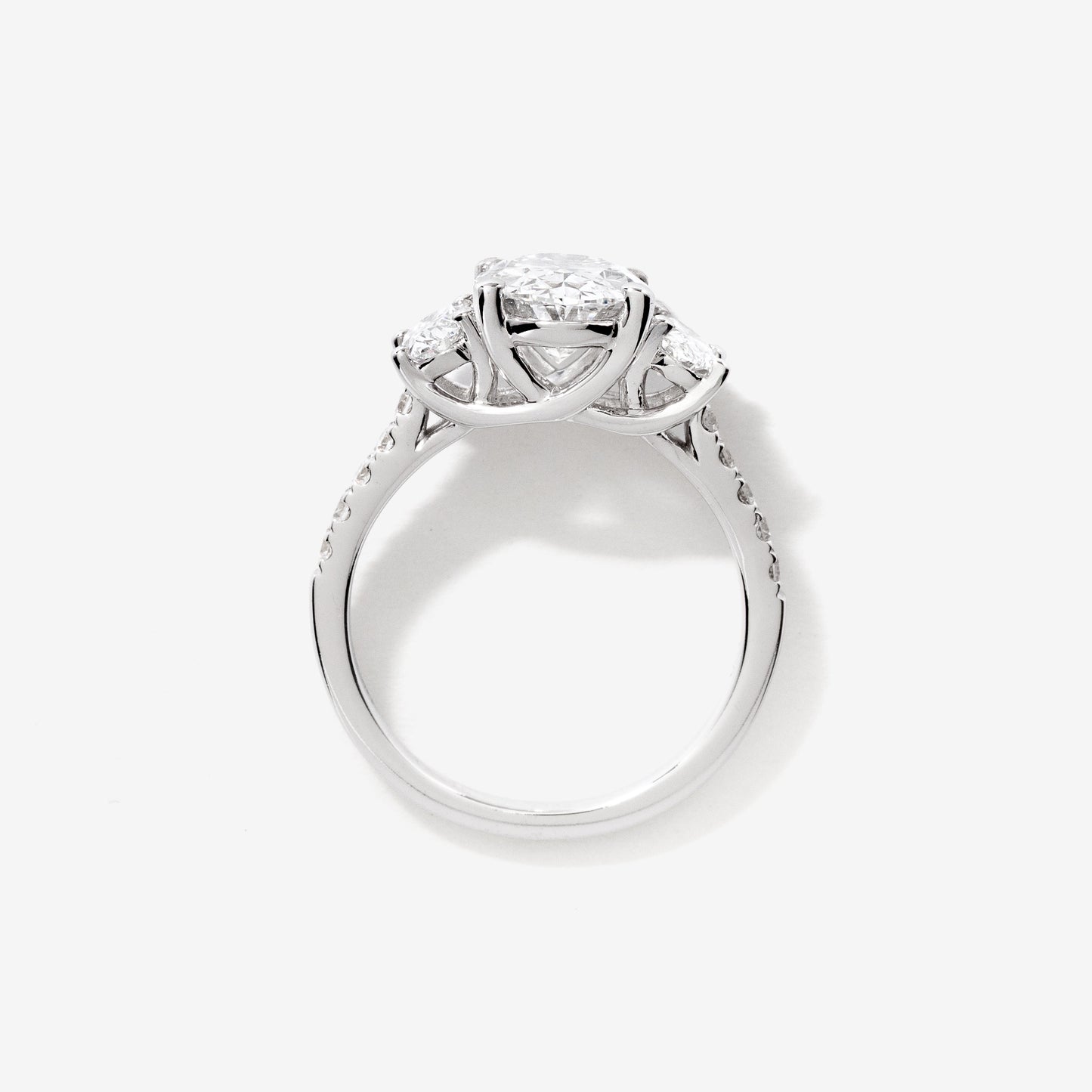 Lab Grown Oval Cut Diamond Engagement Ring in 14K White Gold (2.85 ct tw)
