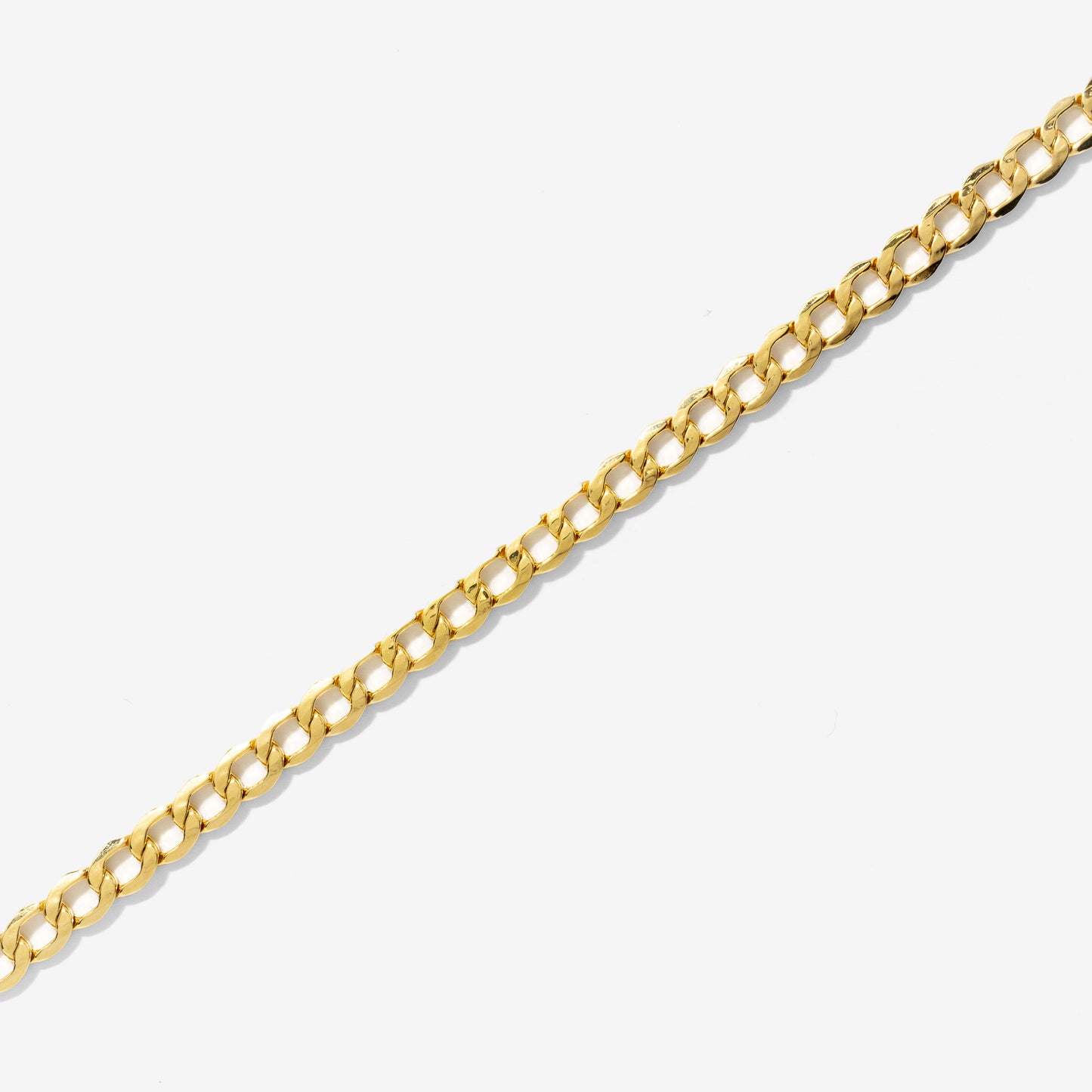 3.9mm Hollow Curb Bracelet in 10K Yellow Gold