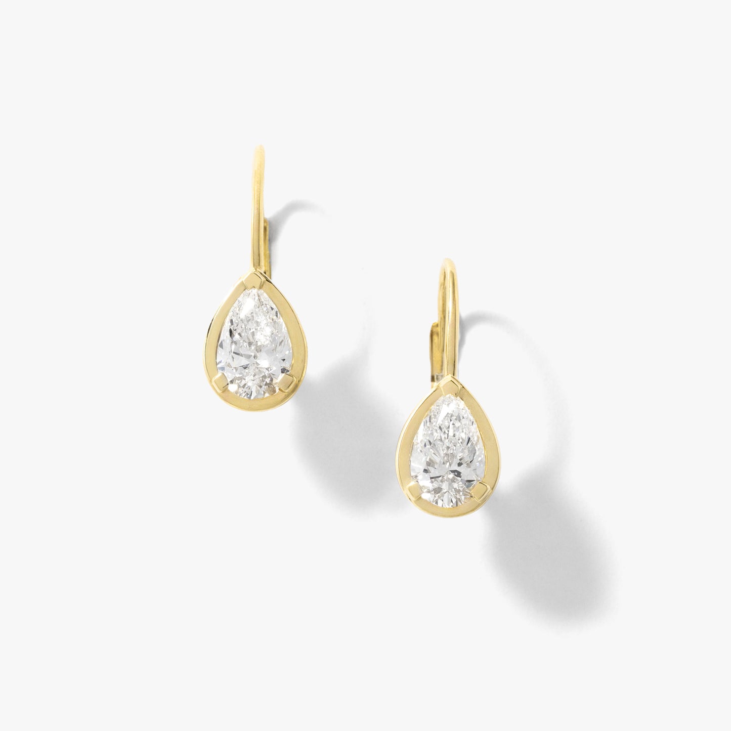 Lab Grown Pear Shape Diamond Earrings in 10K Yellow Gold (1.50 ct tw)