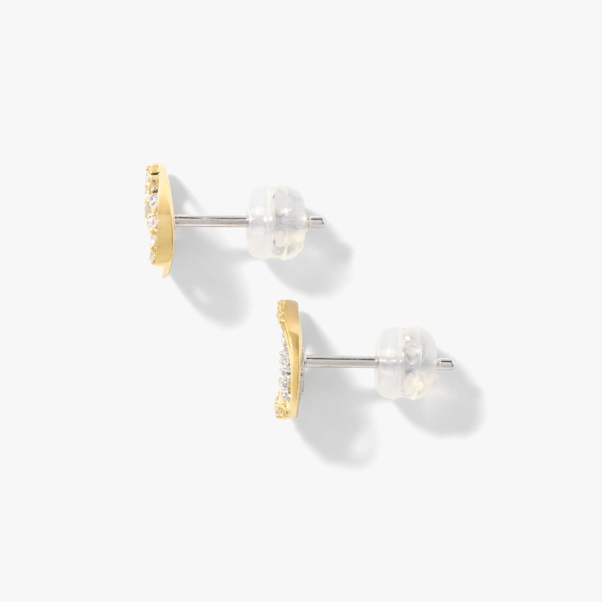 Diamond Cluster Stud Earrings in 10K Yellow and White Gold (0.10 ct tw