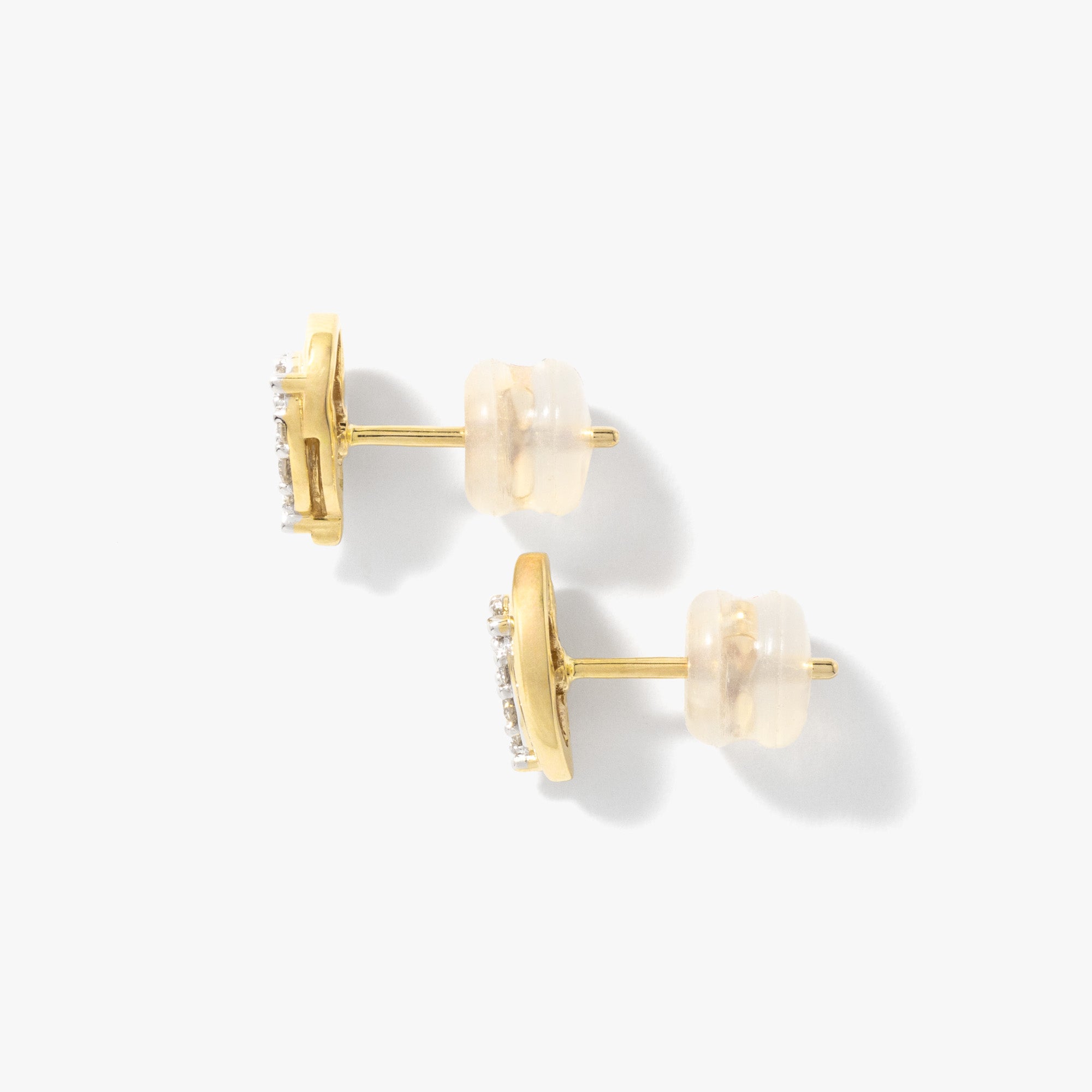 Diamond Cluster Stud Earrings in 10K Yellow Gold (0.25 ct tw)