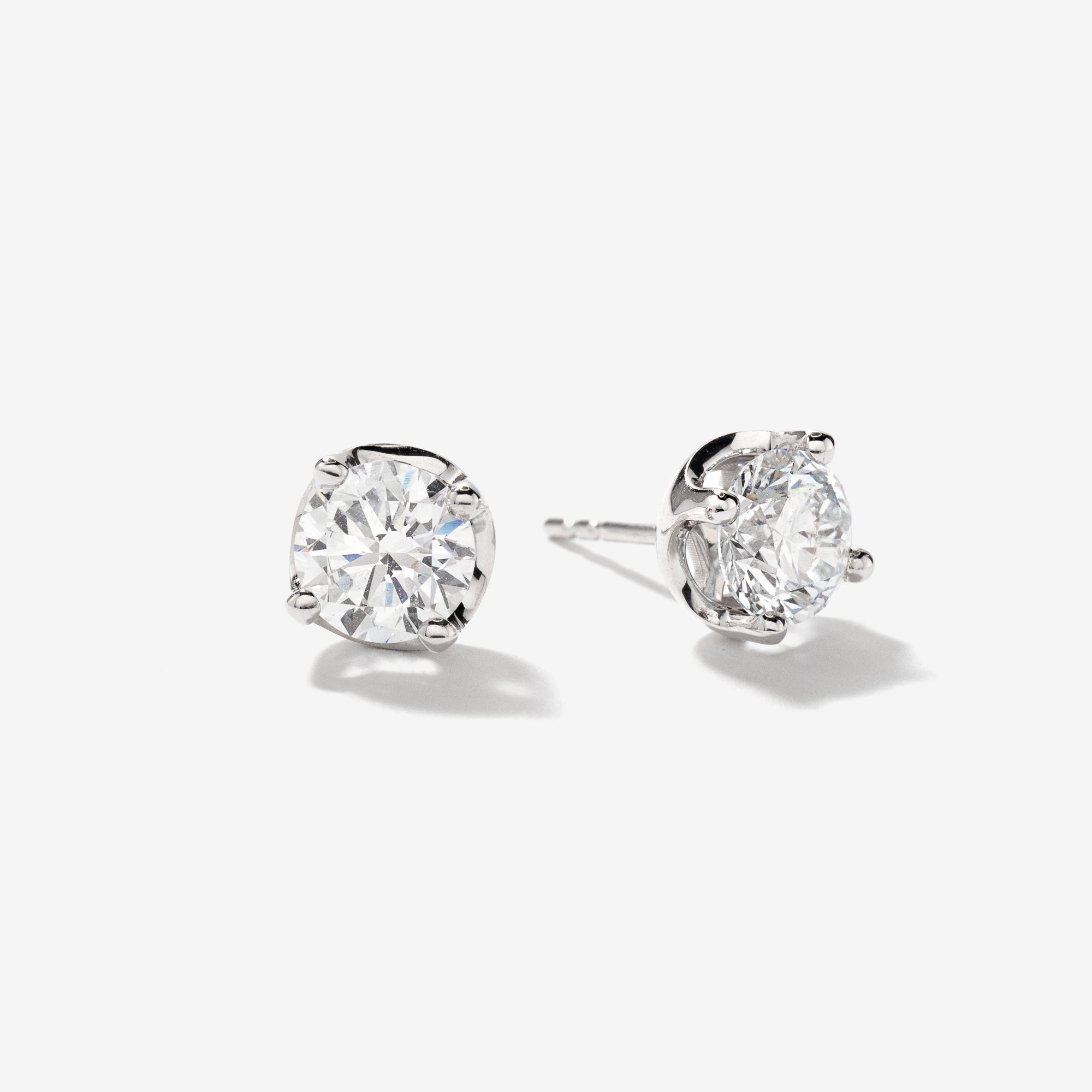 Lab Grown Diamond Stud Earrings in 14K White Gold (2.00 ct tw)