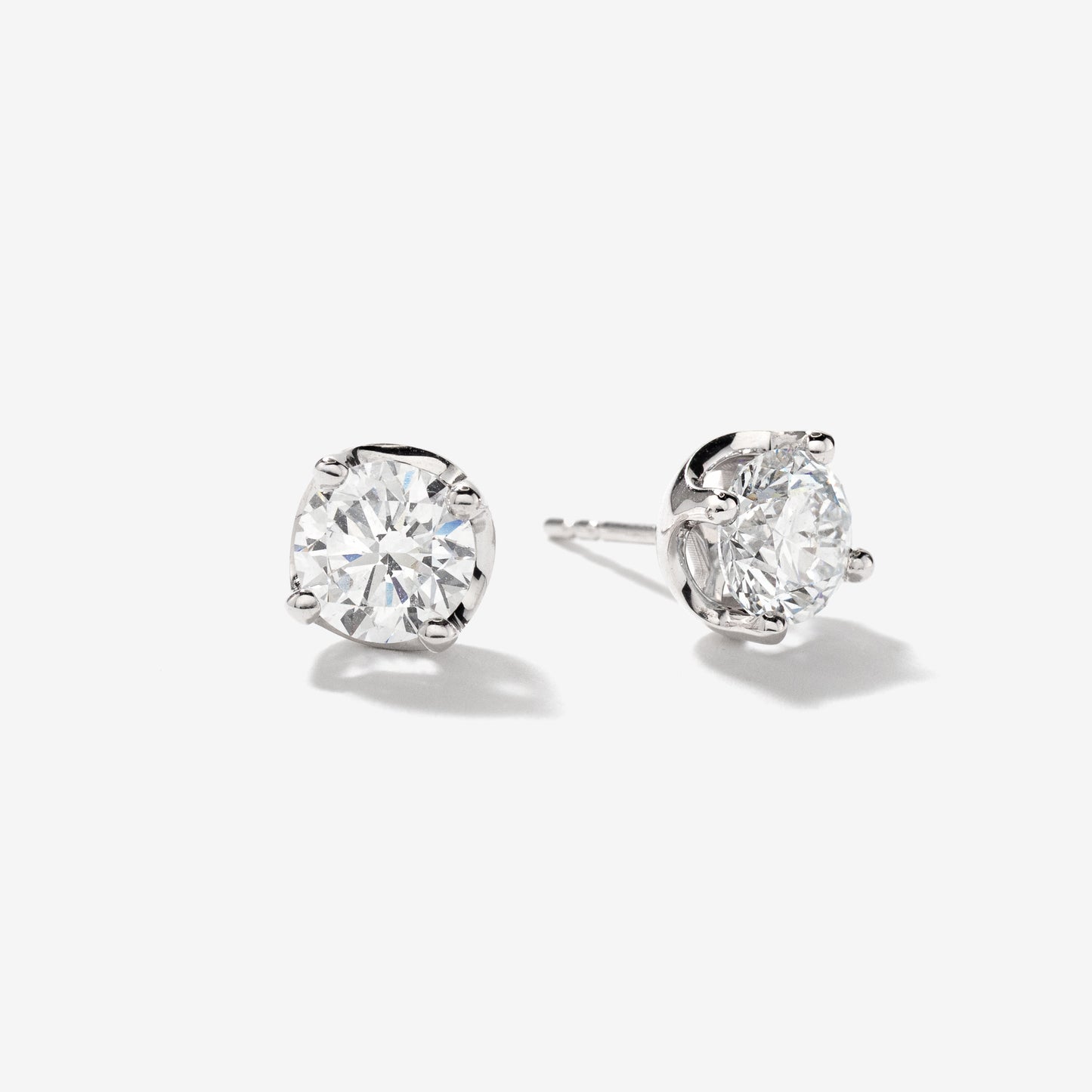 Lab Grown Diamond Stud Earrings in 14K White Gold (2.00 ct tw)
