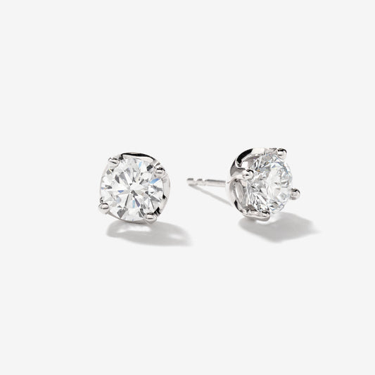 Lab Grown Diamond Stud Earrings in 14K White Gold (2.00 ct tw)