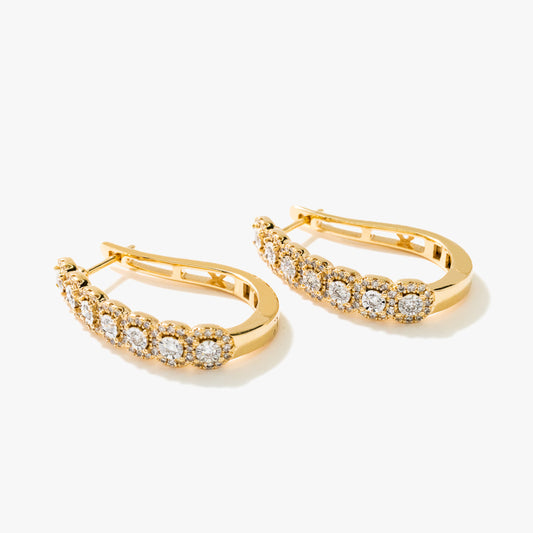 J Hoop Earrings in 10K Yellow and White Gold (1.00 ct tw)