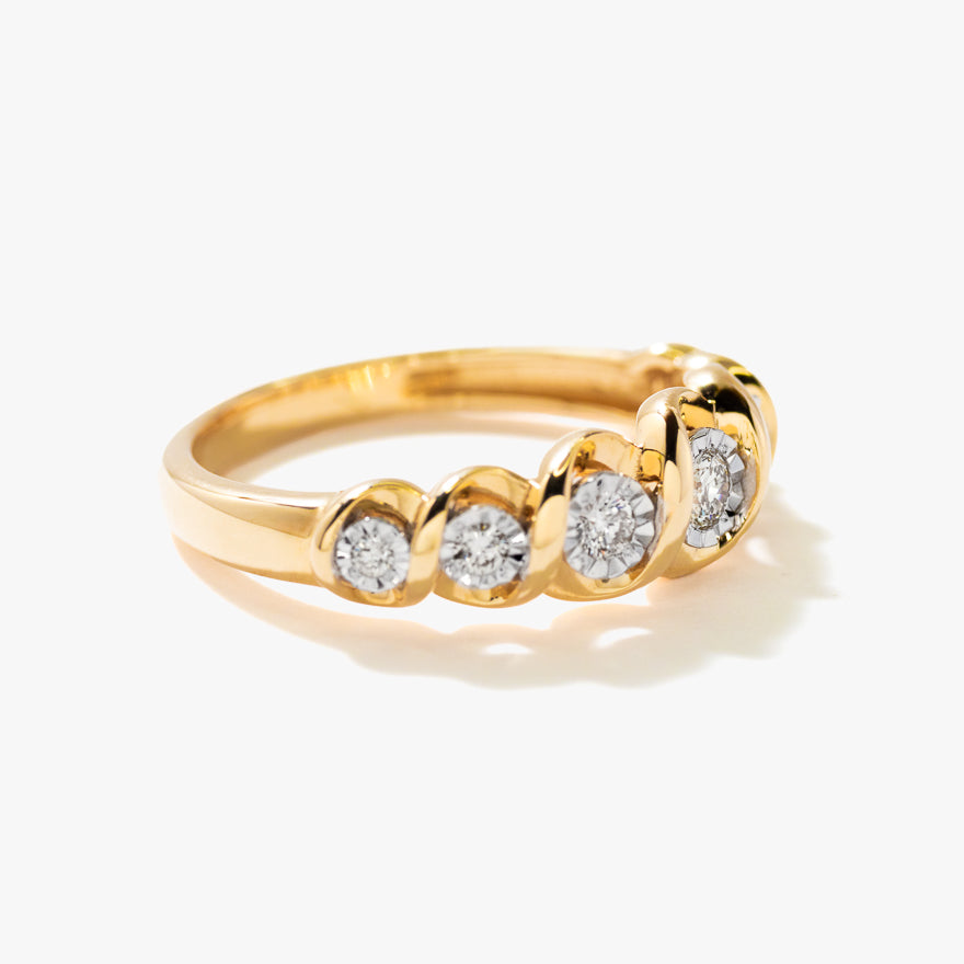 Diamond Anniversary Band in 10K Yellow and White Gold (0.24 ct tw)