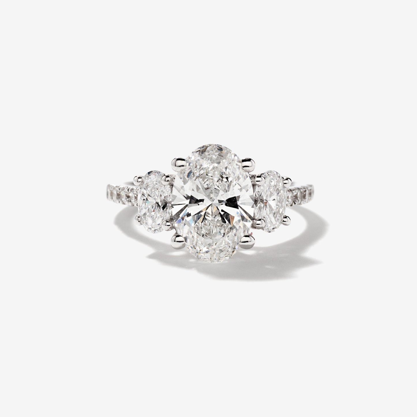 Lab Grown Oval Cut Diamond Engagement Ring in 14K White Gold (2.85 ct tw)