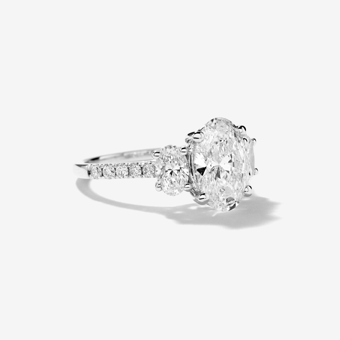Lab Grown Oval Cut Diamond Engagement Ring in 14K White Gold (2.85 ct tw)
