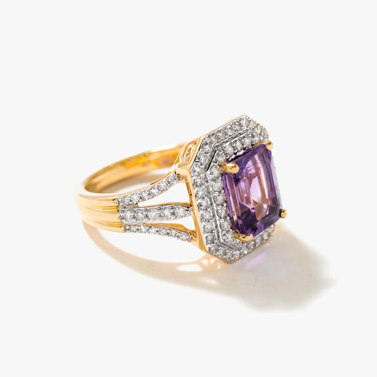 Amethyst Ring in 10K Yellow Gold