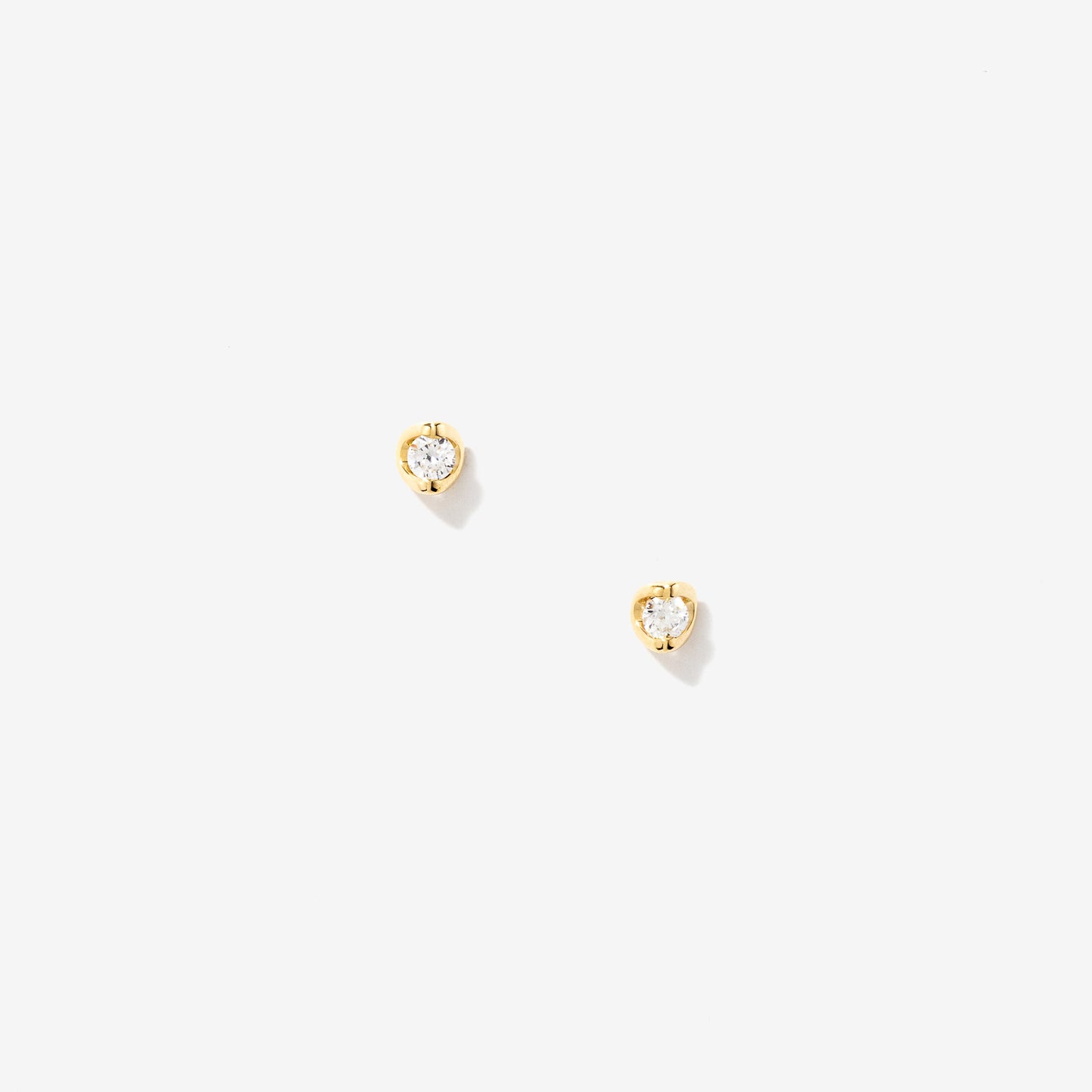 Tension Set Solitaire Lab Grown Diamond Stud Earrings in 14K Yellow Gold (0.10ct tw)