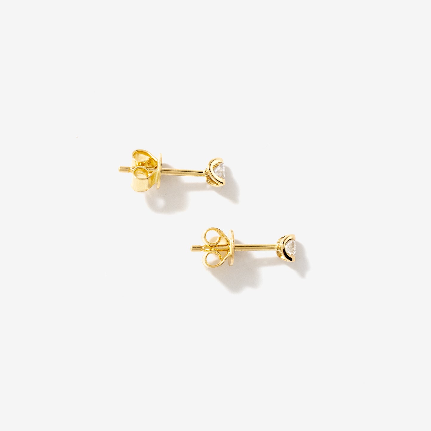 Tension Set Solitaire Lab Grown Diamond Stud Earrings in 14K Yellow Gold (0.10ct tw)