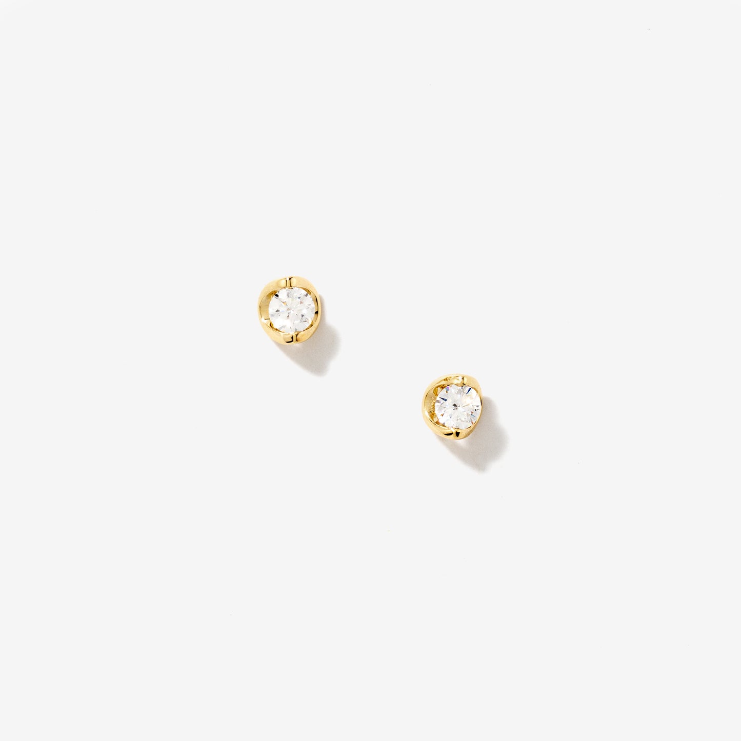 Tension Set Solitaire Lab Grown Diamond Stud Earrings in 14K Yellow Gold (0.30ct tw)