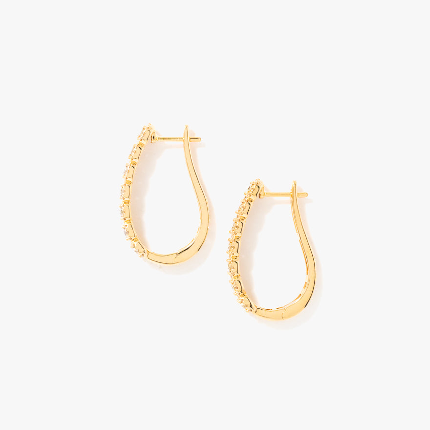 J Hoop Earrings in 10K Yellow and White Gold (1.00 ct tw)