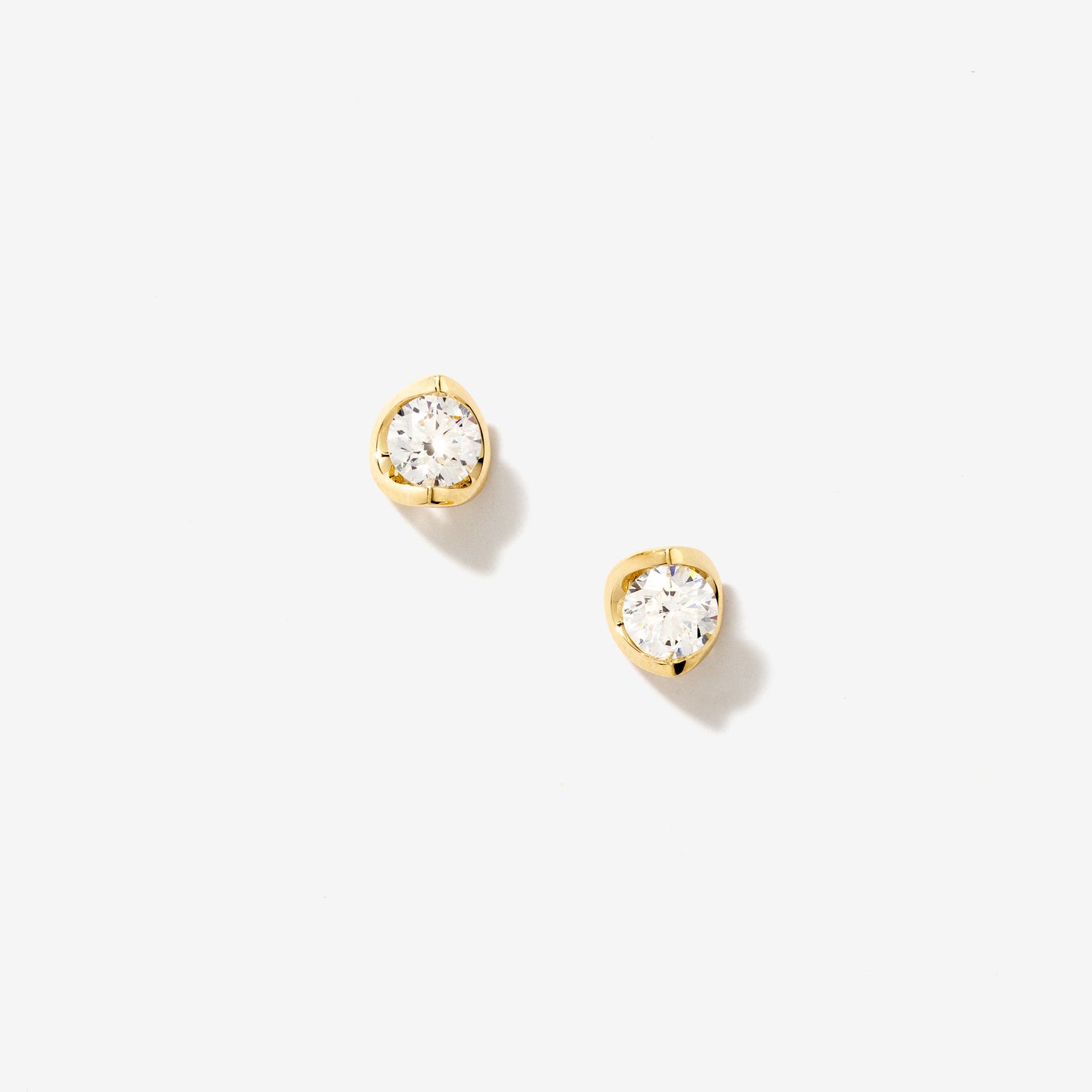 Tension Set Solitaire Lab Grown Diamond Stud Earrings in 14K Yellow Gold (0.75 ct tw)