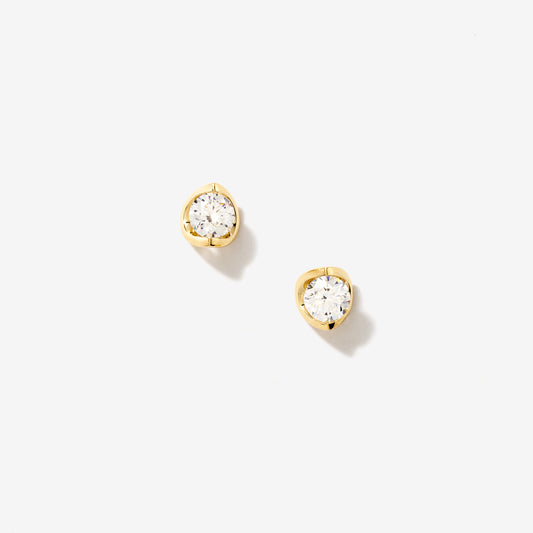 Tension Set Solitaire Lab Grown Diamond Stud Earrings in 14K Yellow Gold (0.75 ct tw)