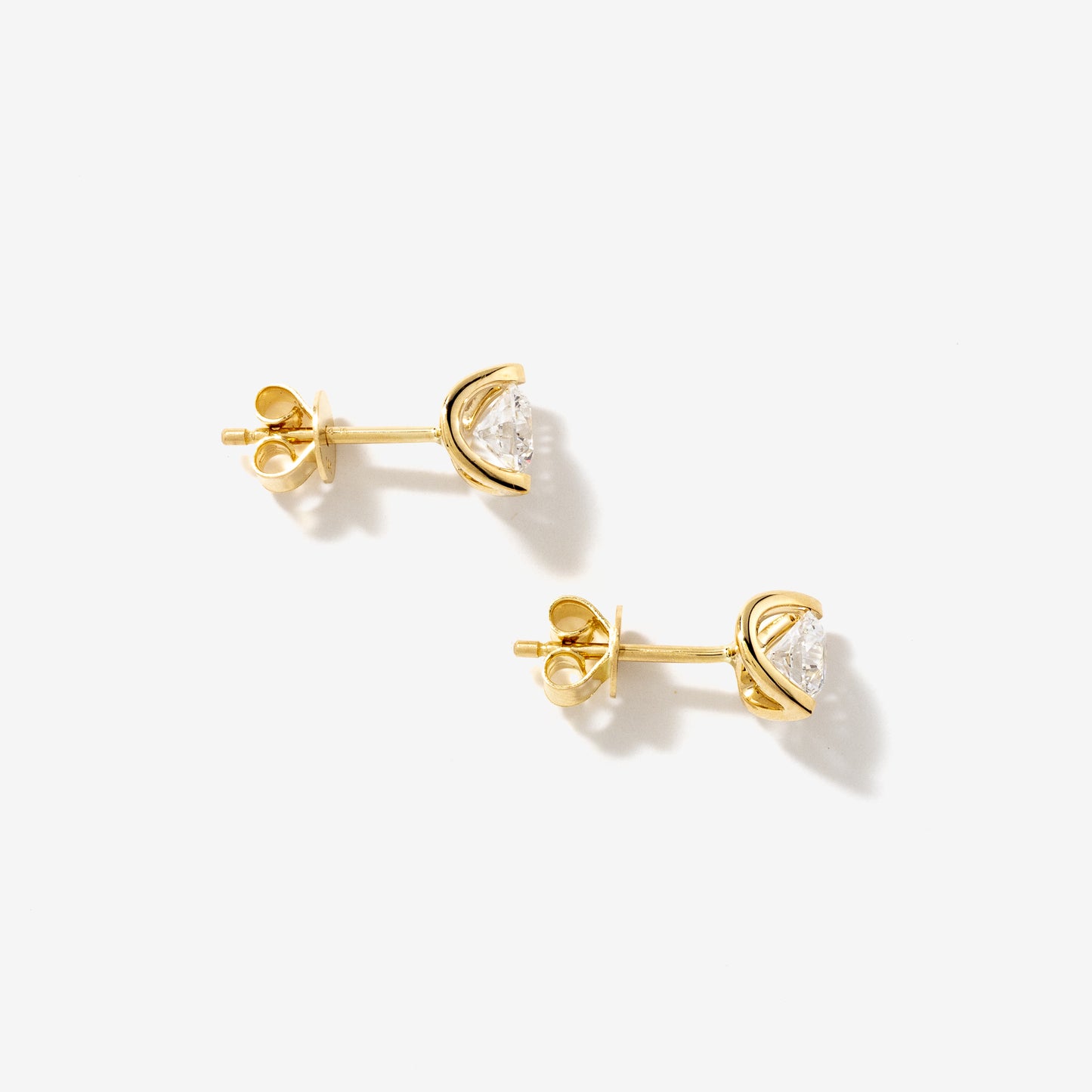 Tension Set Solitaire Lab Grown Diamond Stud Earrings in 14K Yellow Gold (0.75 ct tw)